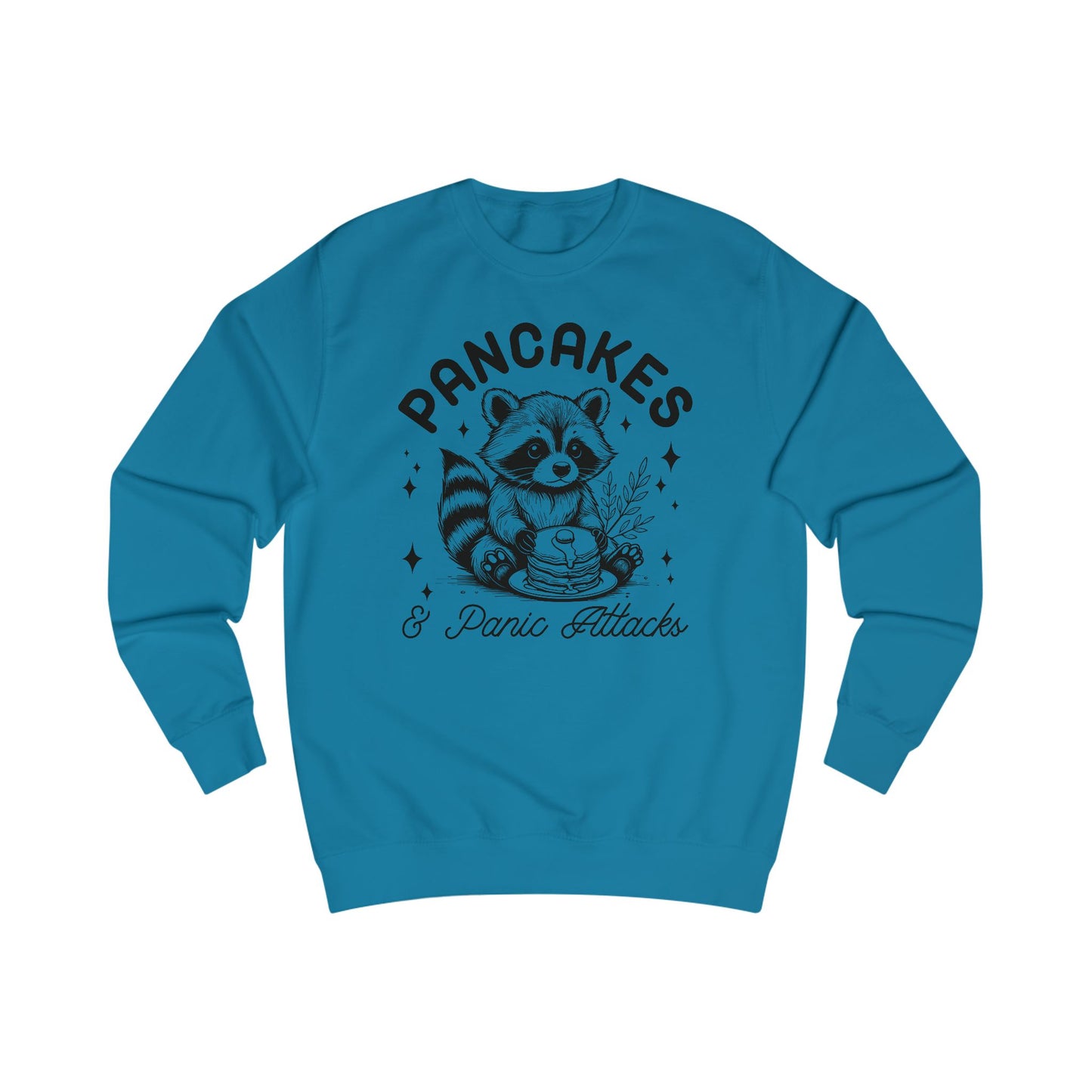 Whimsical Raccoon Sweatshirt, Pancakes and Panic Attacks, Cozy Jumper, Funny Animal Top, Cute Sweater, Gift for Raccoon Lovers