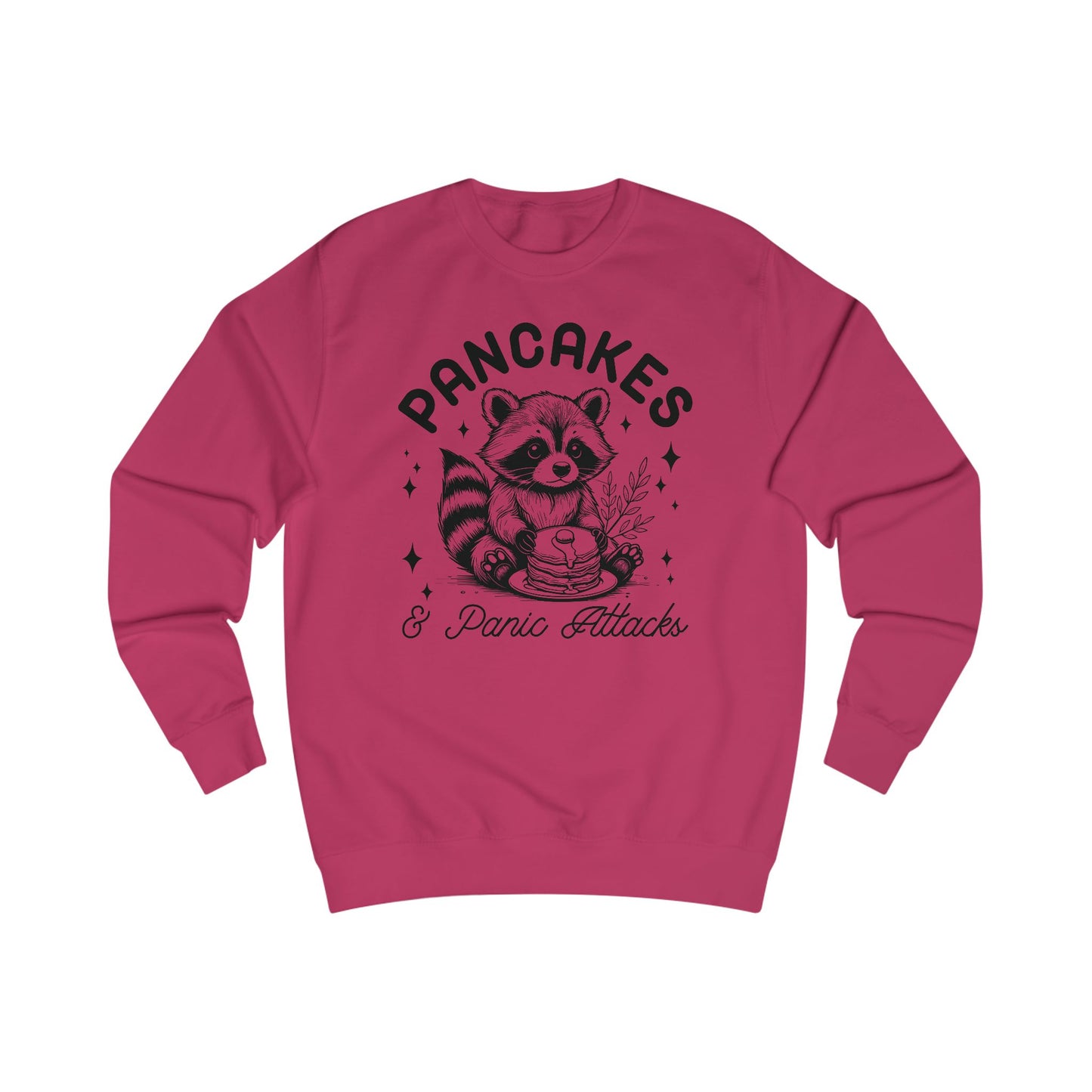 Whimsical Raccoon Sweatshirt, Pancakes and Panic Attacks, Cozy Jumper, Funny Animal Top, Cute Sweater, Gift for Raccoon Lovers
