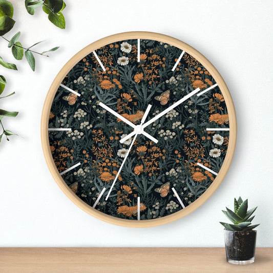 Cottagecore Butterfly Meadow Wall Clock