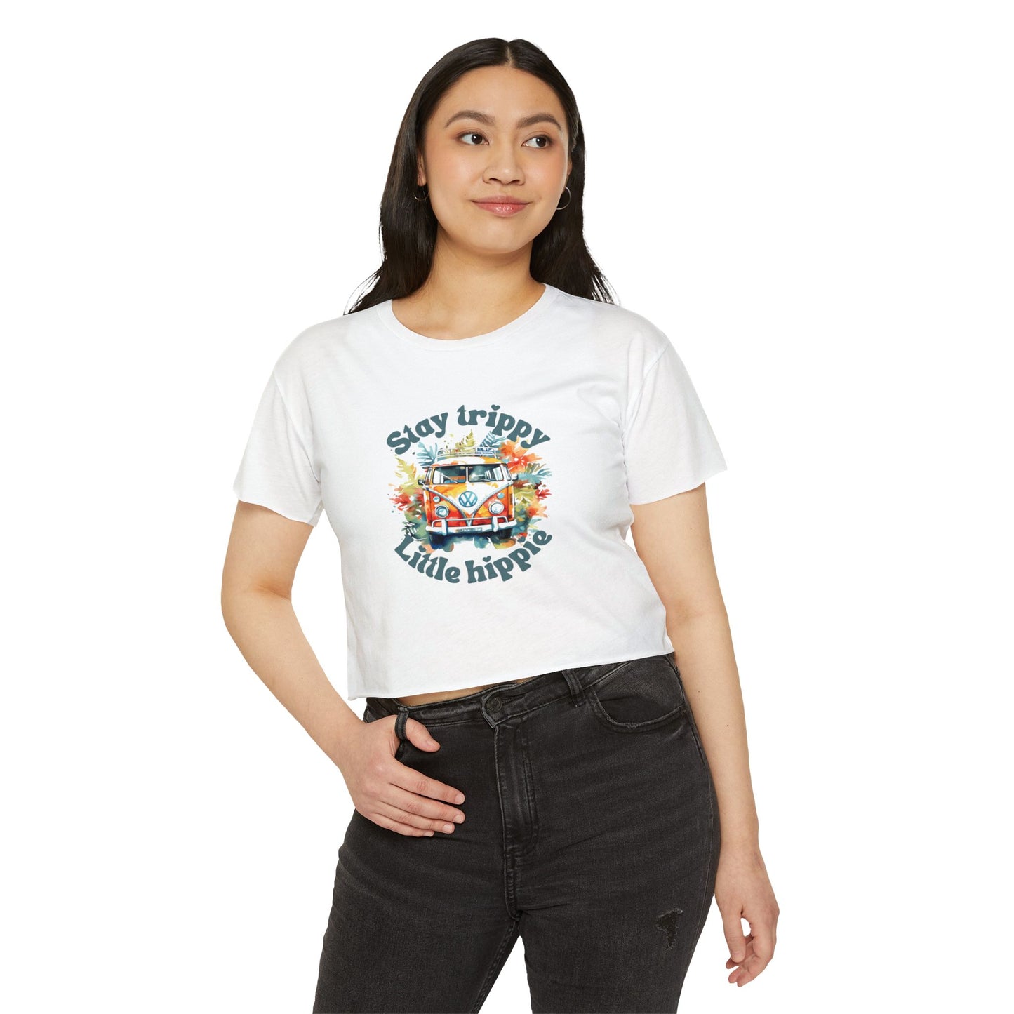 Little Hippie Vibes Women's Festival Crop Top