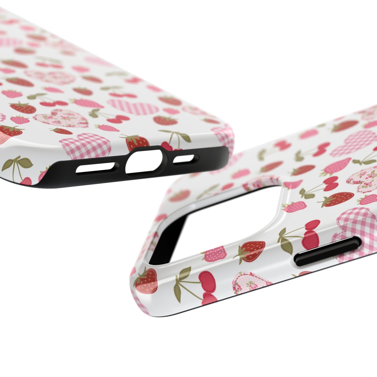 Hearts and Berries Phone Case, Coquette Design Case, Durable Phone Case, Tough Phone Cases