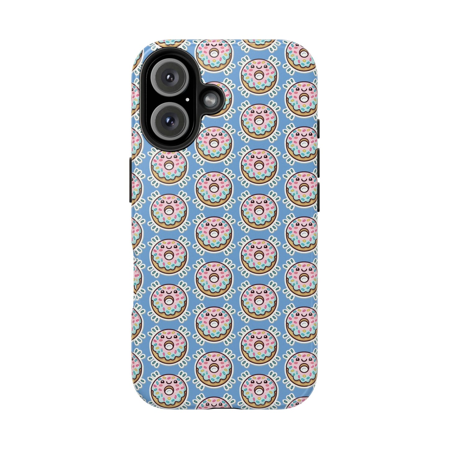 Phone Case, Korean Pop Art Sprinkle Donut Design with Periwinkle Background - Tough Protective Cover, Cute Kawaii Gift, Unique Cellphone