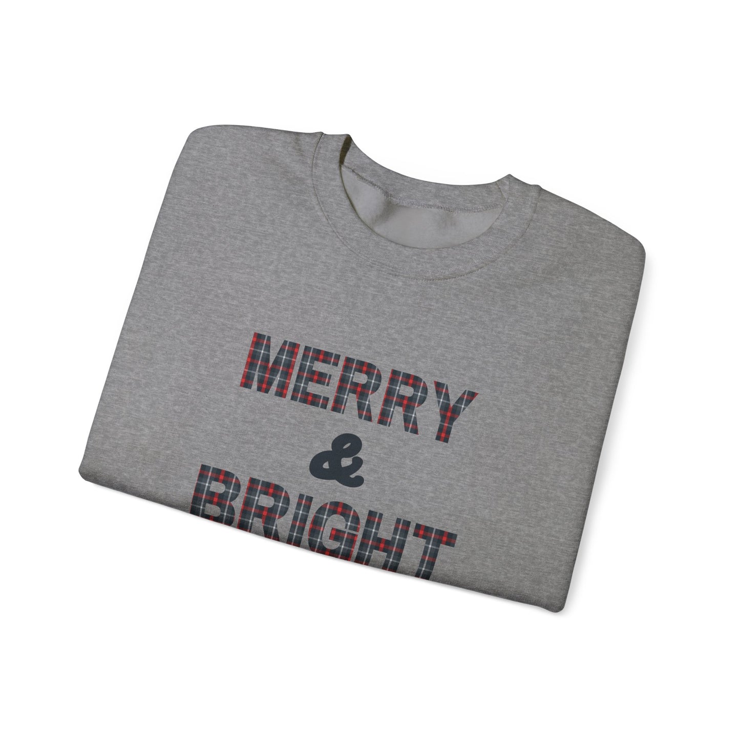 Merry & Bright Christmas Plaid Unisex Heavy Blend™ Crewneck Sweatshirt