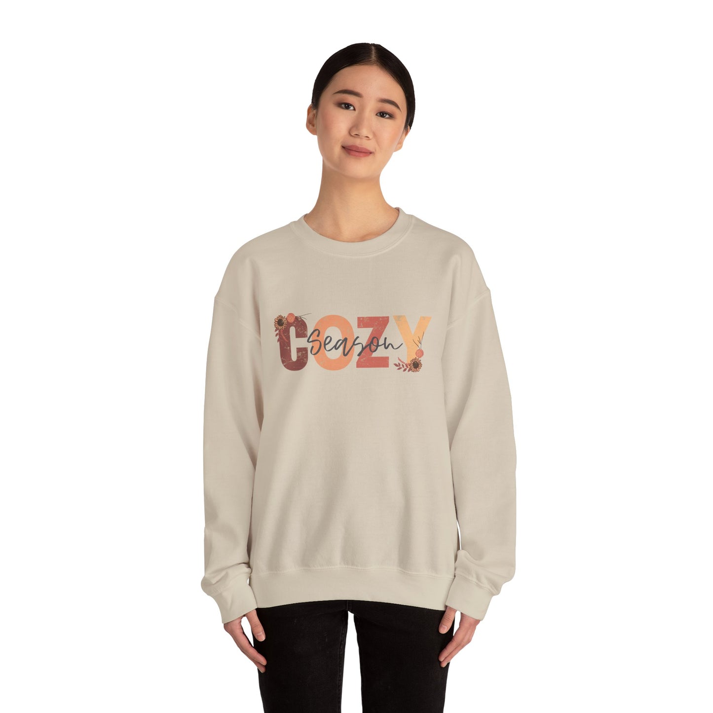 Cozy Season Floral Heavy Blend™ Crewneck Sweatshirt