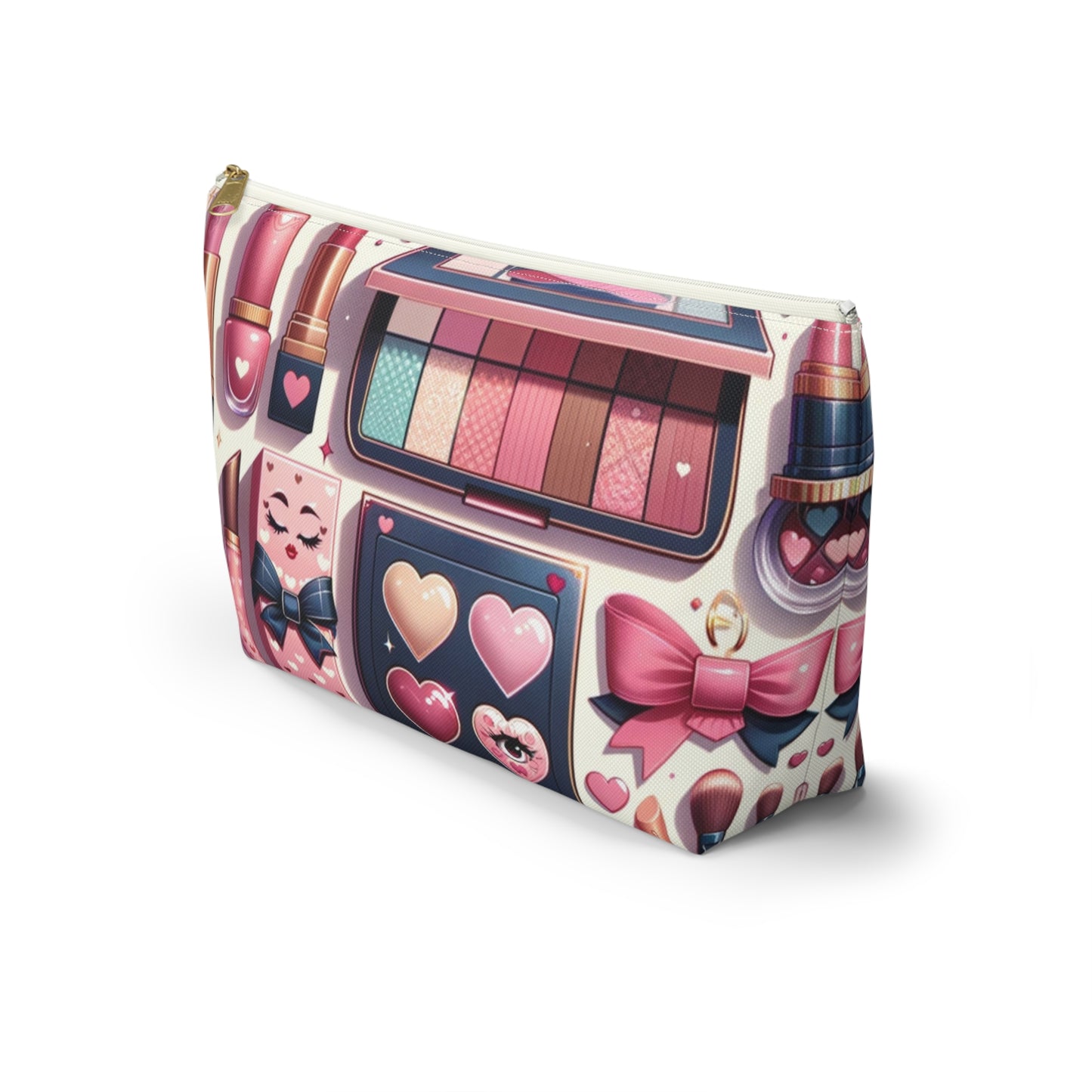 Coquette Glamour Collection Beauty Accessory T-Bottom Pouch Feminine Style Makeup Essentials Lipstick Palette Coquette Beauty Makeup Kit
