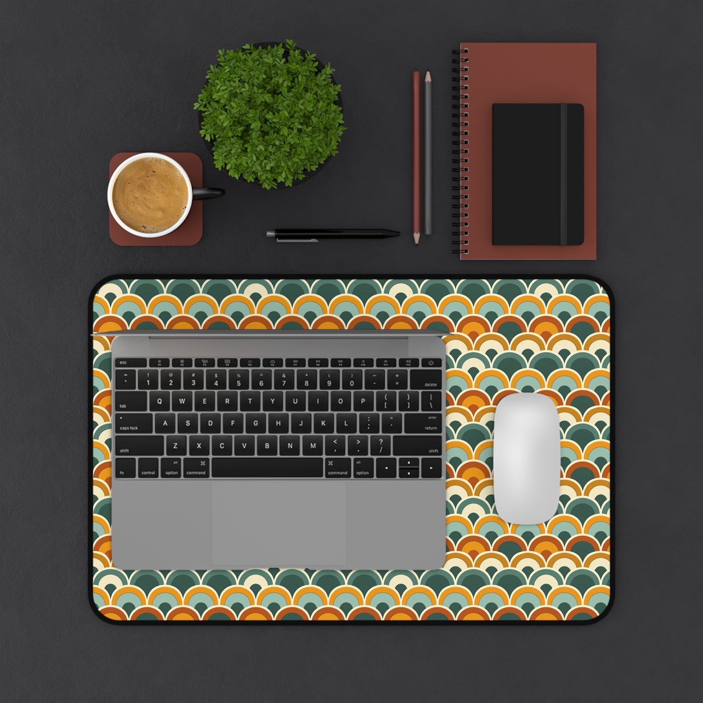 Earthy Overlapping Arches Desk Mat