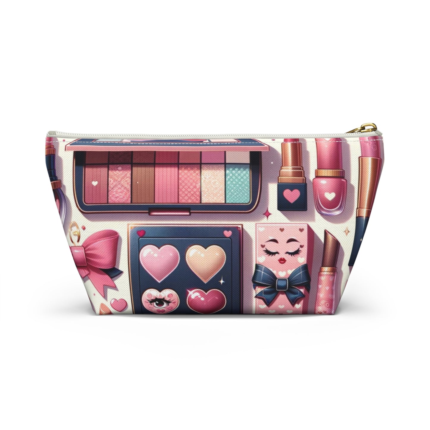 Coquette Glamour Collection Beauty Accessory T-Bottom Pouch Feminine Style Makeup Essentials Lipstick Palette Coquette Beauty Makeup Kit