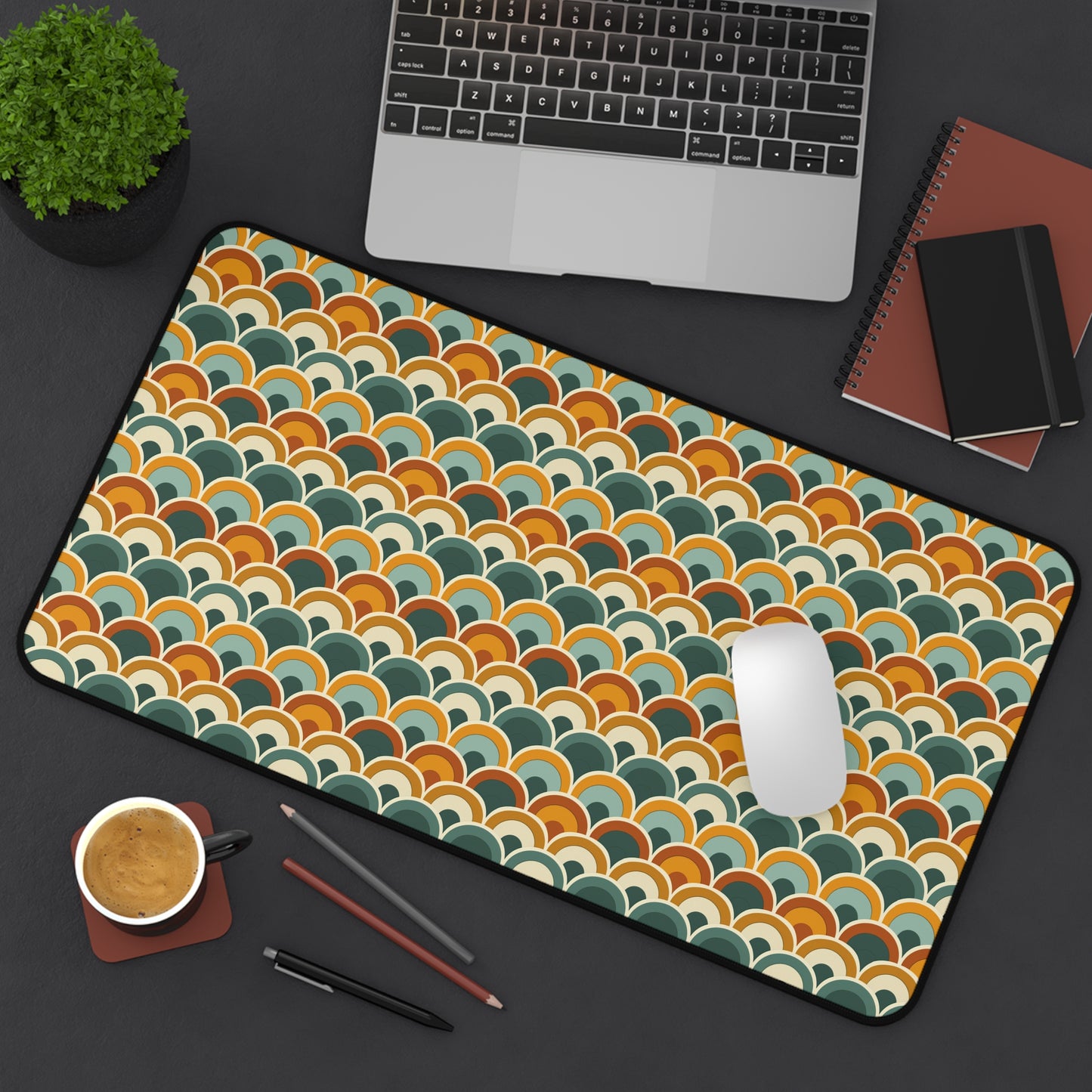 Earthy Overlapping Arches Desk Mat