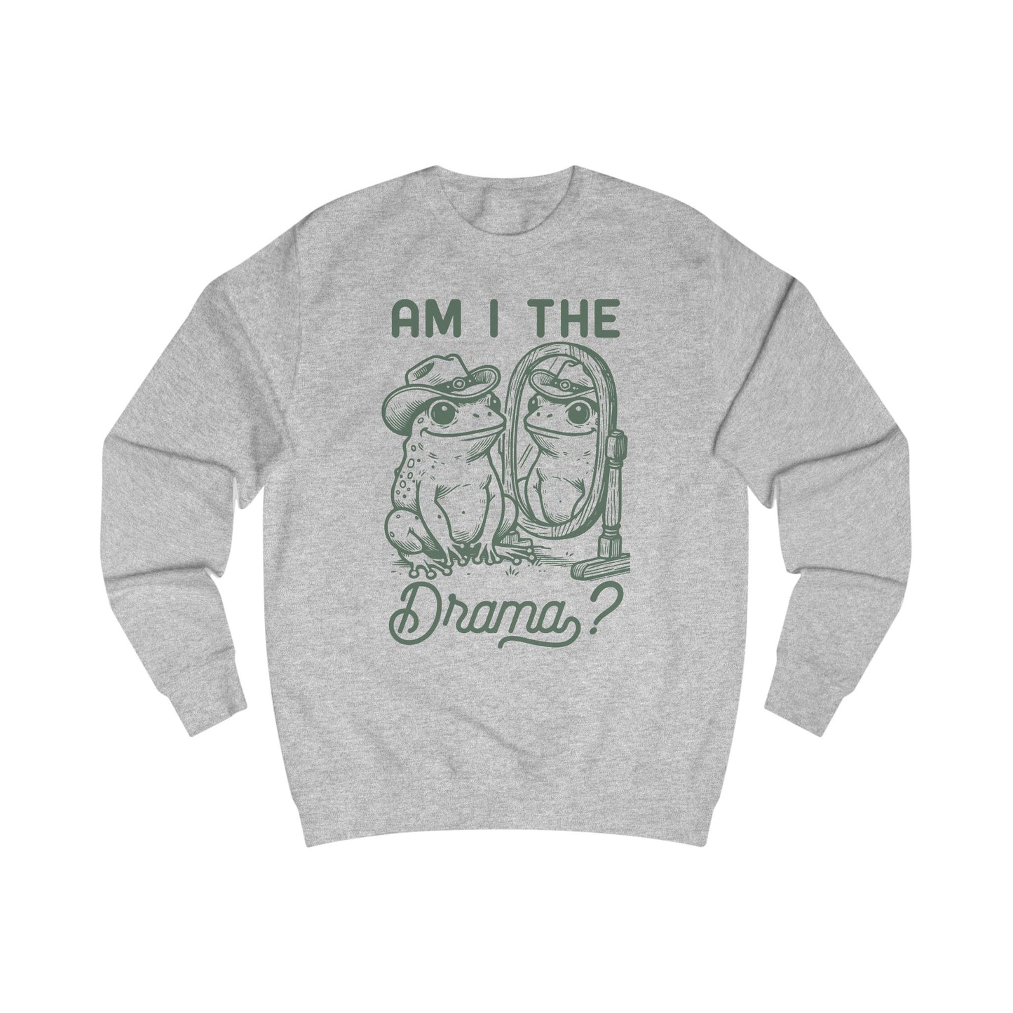 Funny Frog in Cowboy Hat Unisex Sweatshirt - Am I the Drama, Frog Lover Gift, Animal Graphic Tee, Hilarious Sweatshirt, Farm Animal Shirt