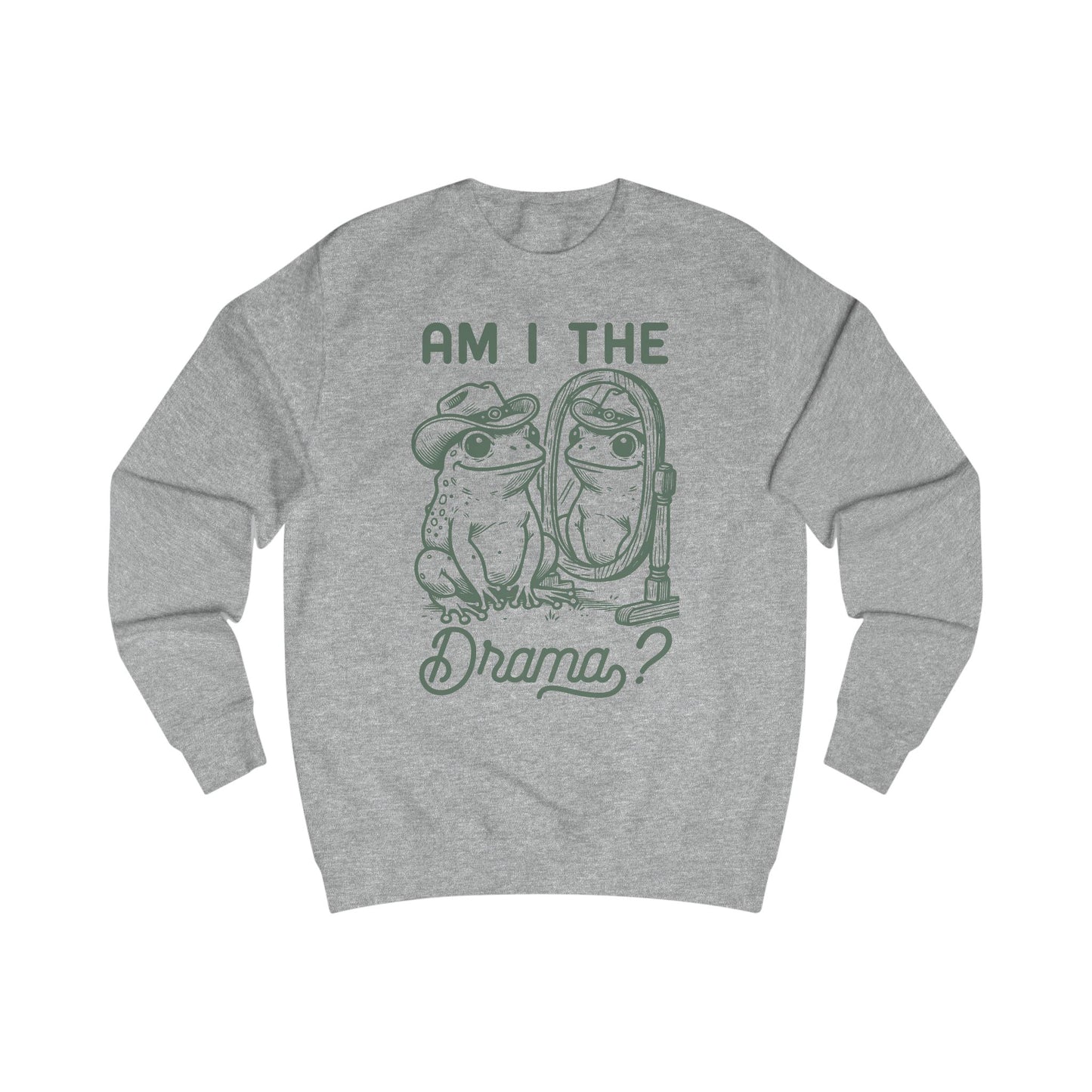 Funny Frog in Cowboy Hat Unisex Sweatshirt - Am I the Drama, Frog Lover Gift, Animal Graphic Tee, Hilarious Sweatshirt, Farm Animal Shirt