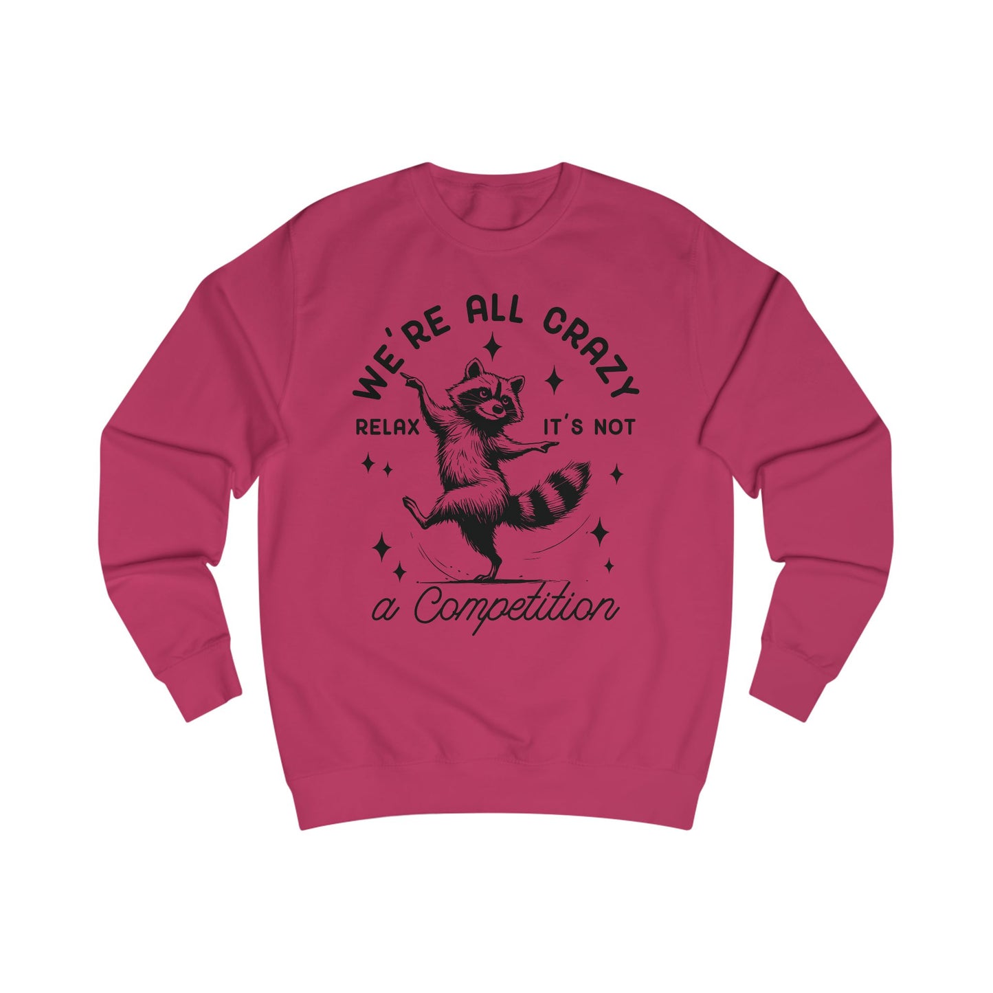 Whimsical Raccoon Unisex Sweatshirt, Crazy Animal Lover Gift, Funny Relaxation Quote, Cozy Jumper, Cool Graphic Top