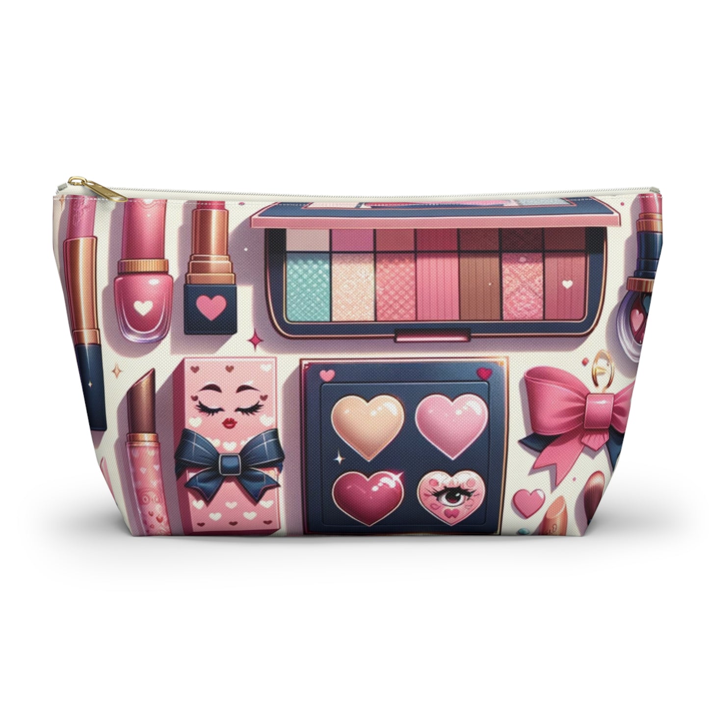 Coquette Glamour Collection Beauty Accessory T-Bottom Pouch Feminine Style Makeup Essentials Lipstick Palette Coquette Beauty Makeup Kit
