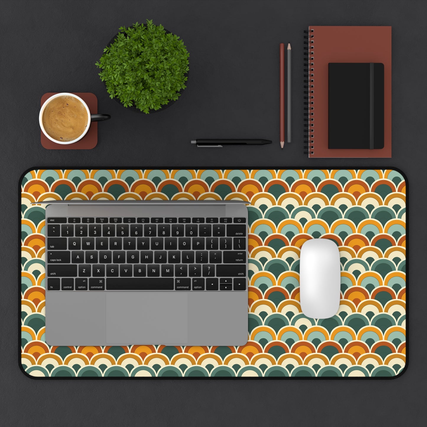 Earthy Overlapping Arches Desk Mat