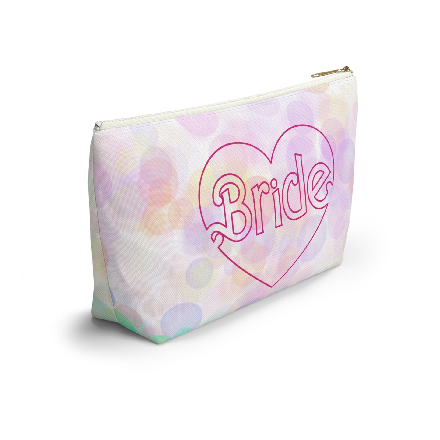 Brides Bokeh Heart Accessory Pouch w T-bottom