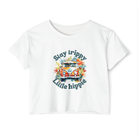 Little Hippie Vibes Women's Festival Crop Top