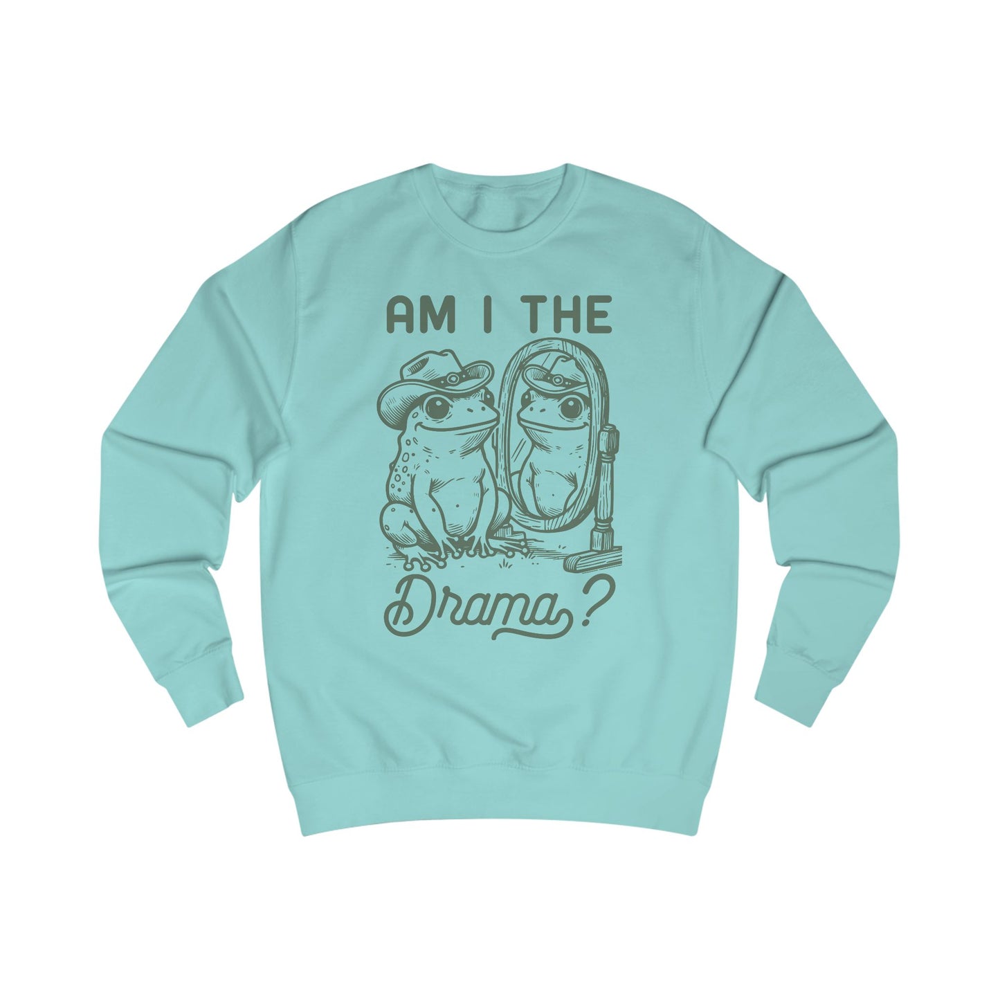 Funny Frog in Cowboy Hat Unisex Sweatshirt - Am I the Drama, Frog Lover Gift, Animal Graphic Tee, Hilarious Sweatshirt, Farm Animal Shirt
