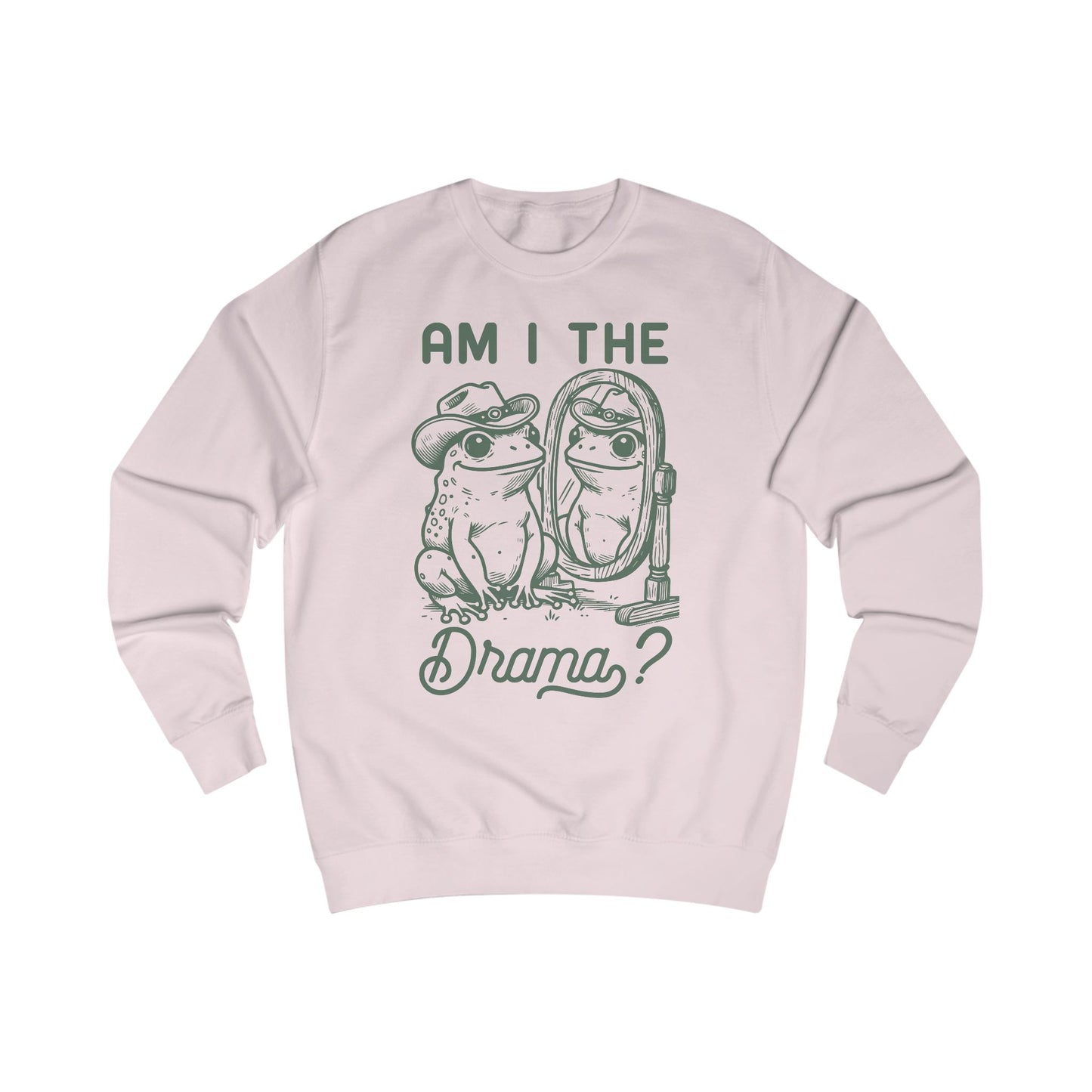 Funny Frog in Cowboy Hat Unisex Sweatshirt - Am I the Drama, Frog Lover Gift, Animal Graphic Tee, Hilarious Sweatshirt, Farm Animal Shirt