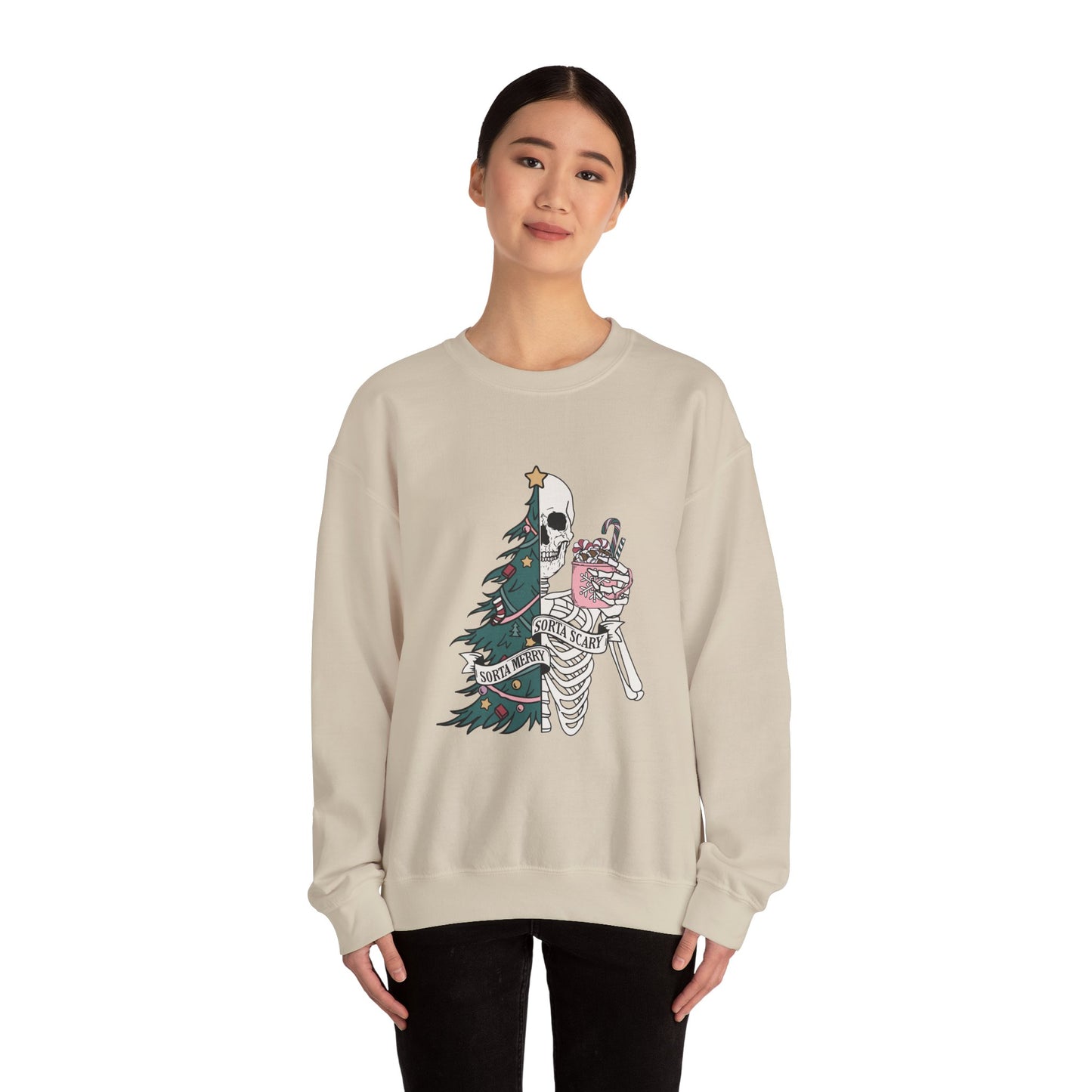 Sorta Merry Sorta Scary Christmas Unisex Heavy Blend™ Crewneck Sweatshirt
