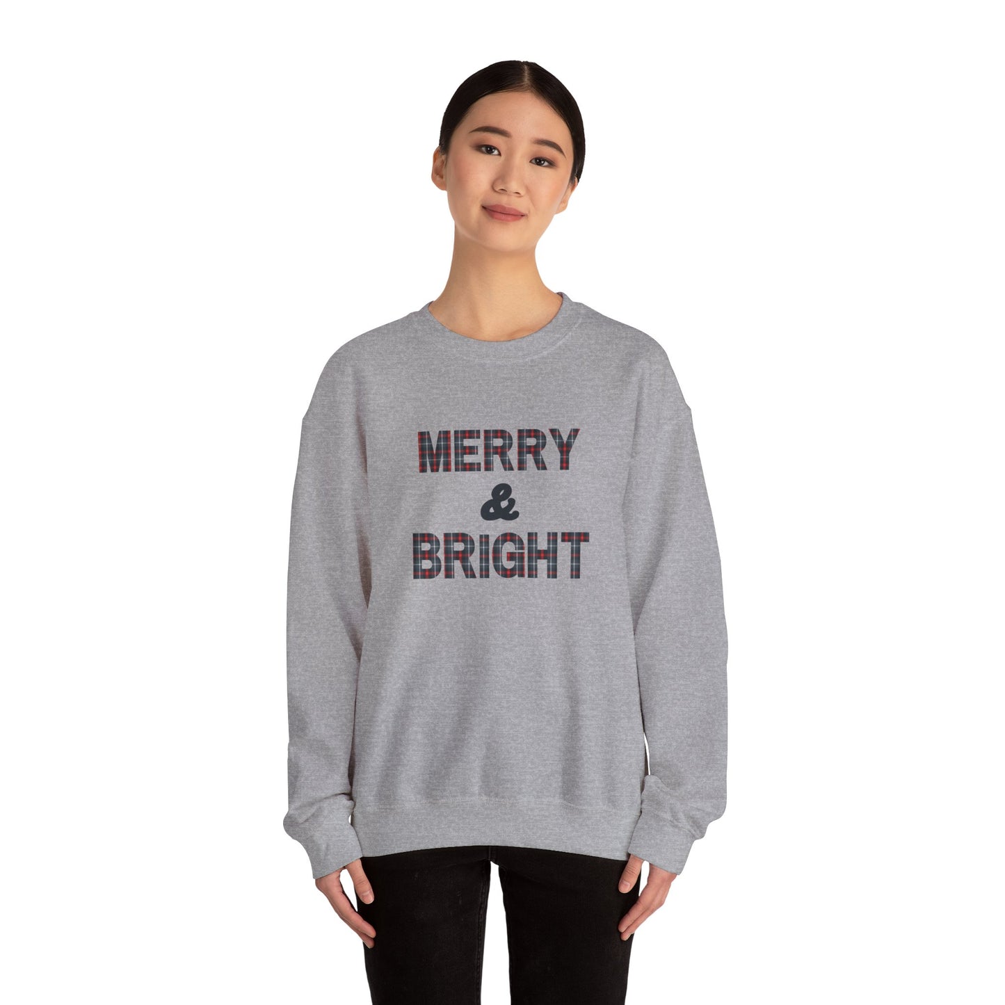 Merry & Bright Christmas Plaid Unisex Heavy Blend™ Crewneck Sweatshirt