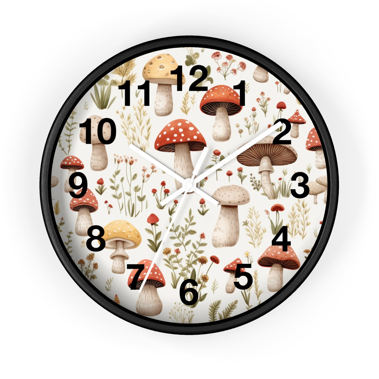 Mushroom and Meadow Wall Clock