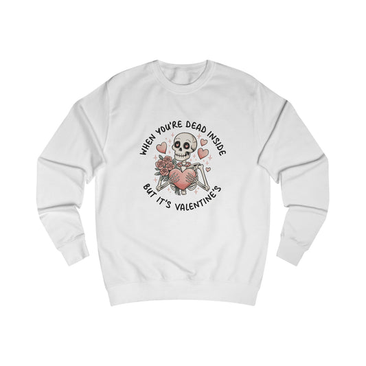 Skeleton Heart Roses Sweatshirt, Dead Inside Valentine's Day Jumper, Gothic Love Pullover, Spooky Unisex Top, Halloween Gift, Emo Clothing