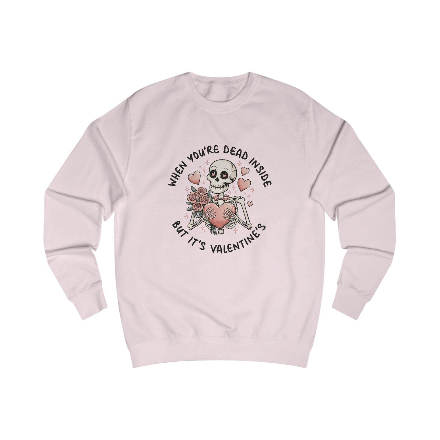 Skeleton Heart Roses Sweatshirt, Dead Inside Valentine's Day Jumper, Gothic Love Pullover, Spooky Unisex Top, Halloween Gift, Emo Clothing