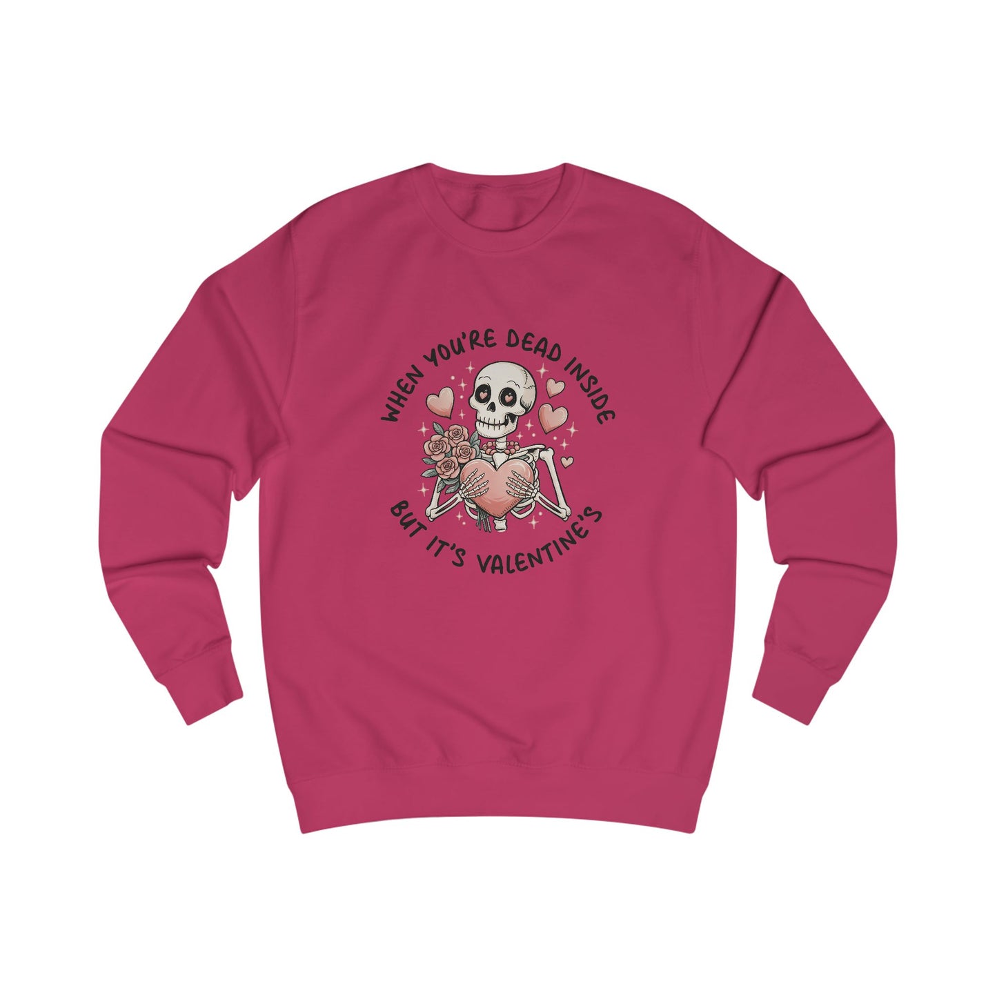 Skeleton Heart Roses Sweatshirt, Dead Inside Valentine's Day Jumper, Gothic Love Pullover, Spooky Unisex Top, Halloween Gift, Emo Clothing