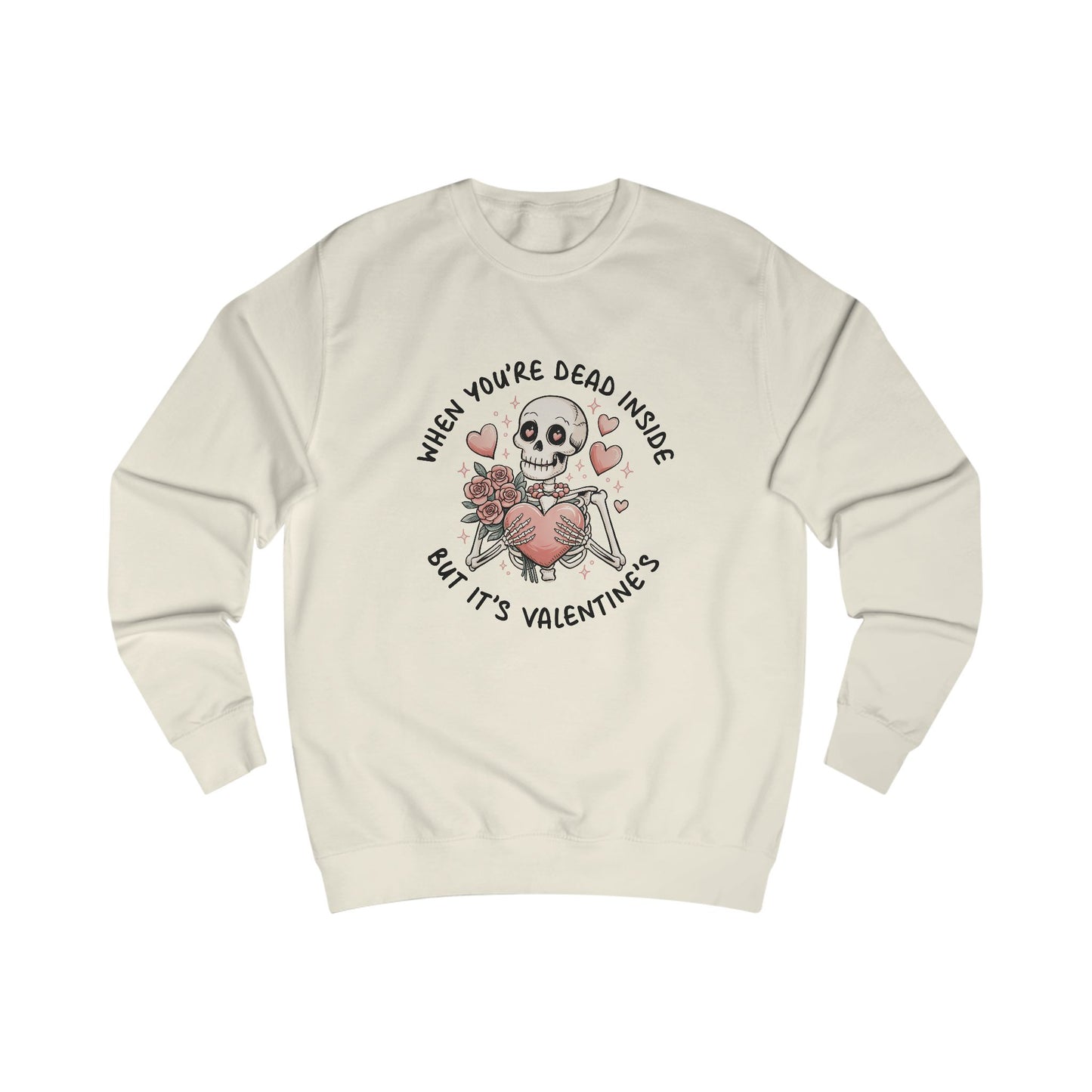 Skeleton Heart Roses Sweatshirt, Dead Inside Valentine's Day Jumper, Gothic Love Pullover, Spooky Unisex Top, Halloween Gift, Emo Clothing