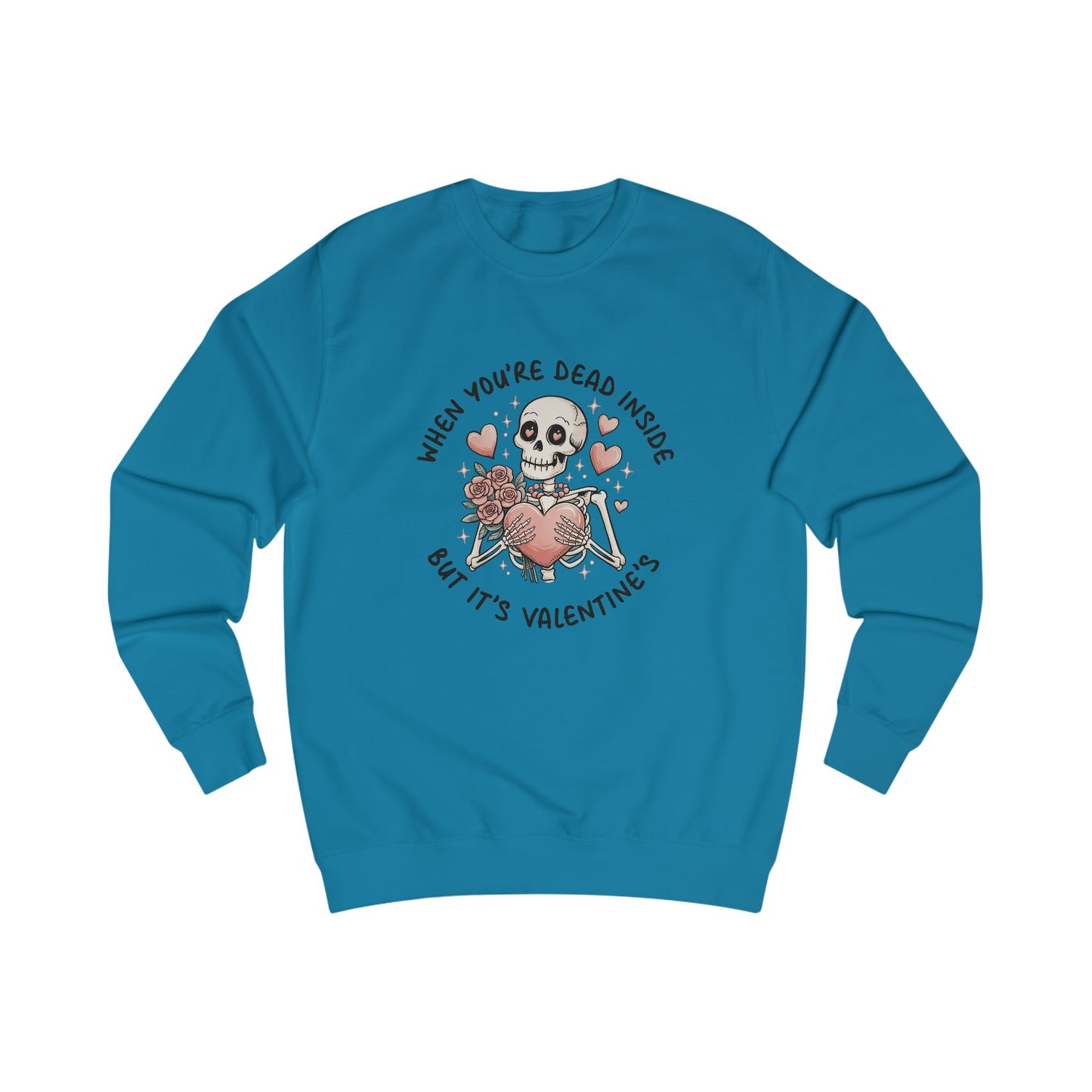 Skeleton Heart Roses Sweatshirt, Dead Inside Valentine's Day Jumper, Gothic Love Pullover, Spooky Unisex Top, Halloween Gift, Emo Clothing