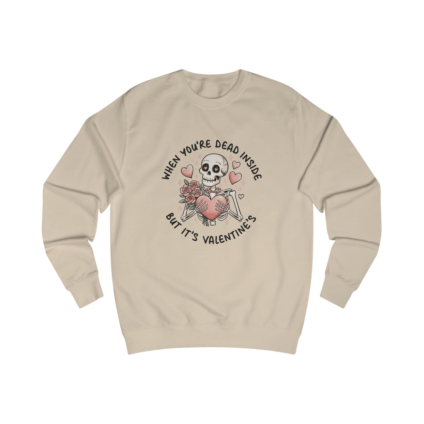 Skeleton Heart Roses Sweatshirt, Dead Inside Valentine's Day Jumper, Gothic Love Pullover, Spooky Unisex Top, Halloween Gift, Emo Clothing