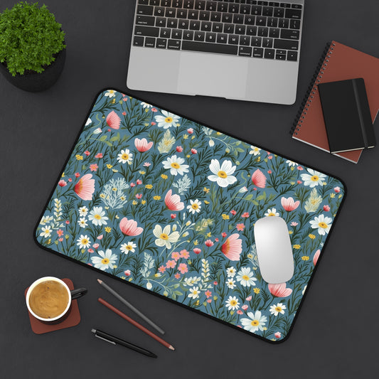Floral Desk Mat, Whimsical Mat, Cottagecore Desk Mat, Aesthetic Desk Mat, Large Desk Mat, Cute Desk Mat, Desk Protector