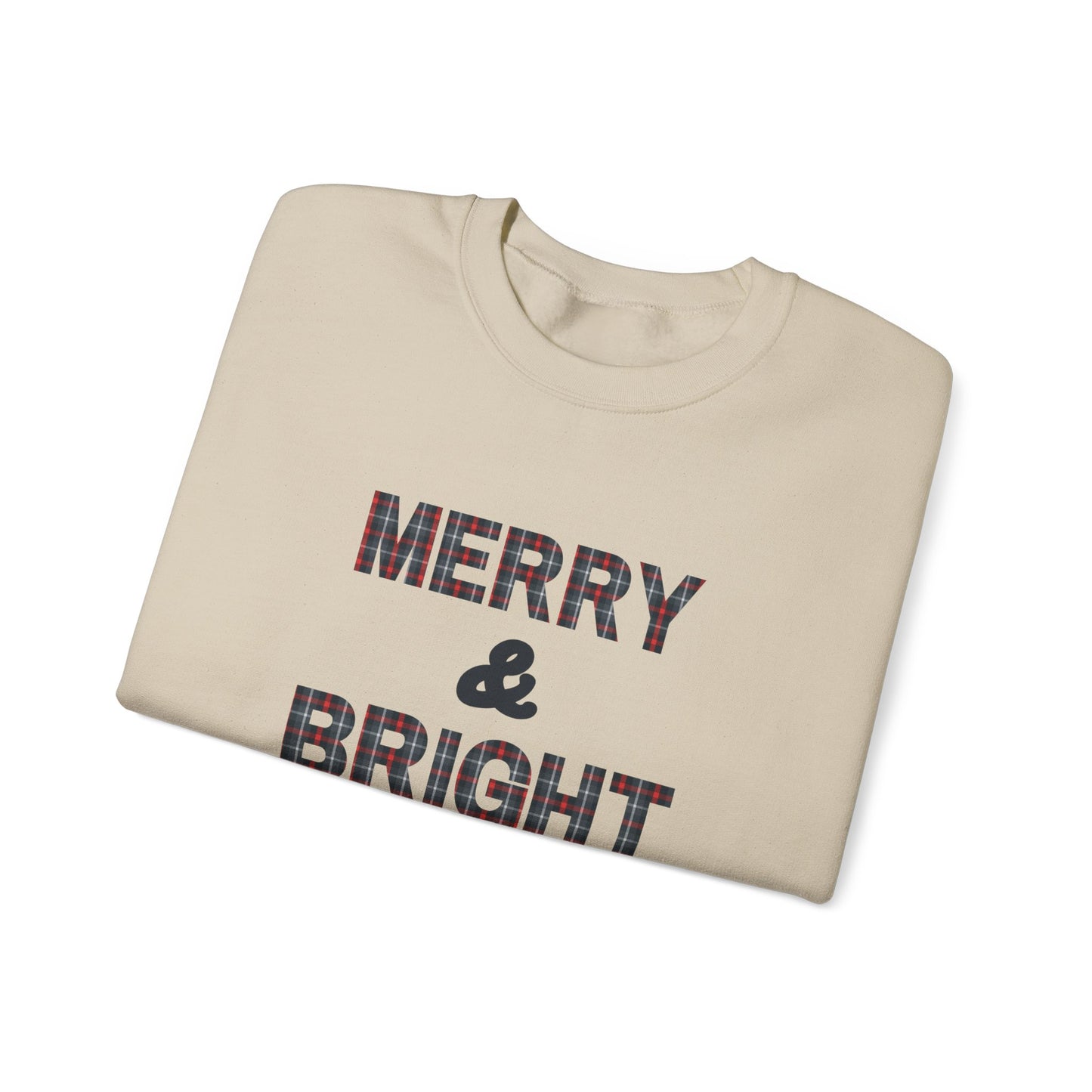 Merry & Bright Christmas Plaid Unisex Heavy Blend™ Crewneck Sweatshirt