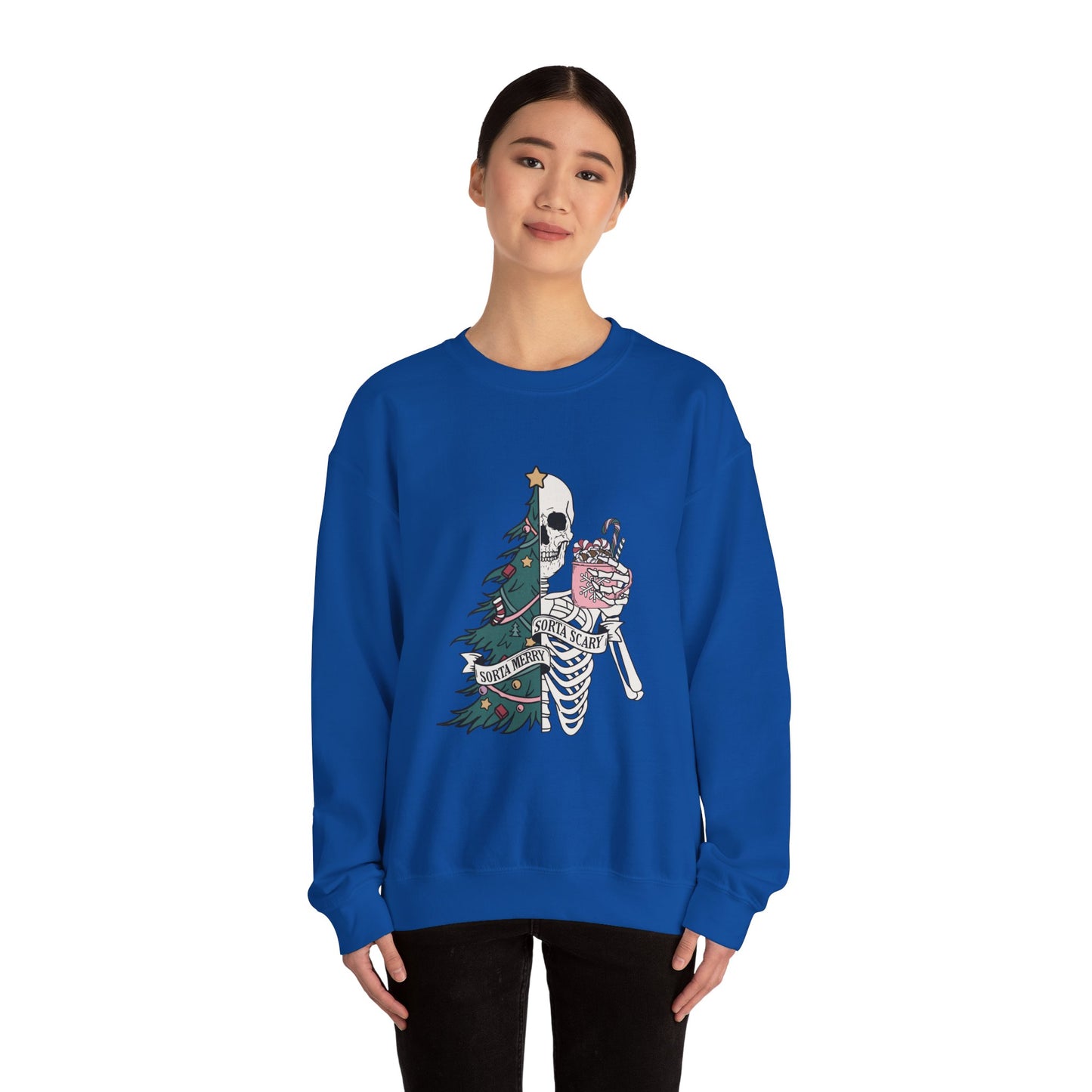 Sorta Merry Sorta Scary Christmas Unisex Heavy Blend™ Crewneck Sweatshirt