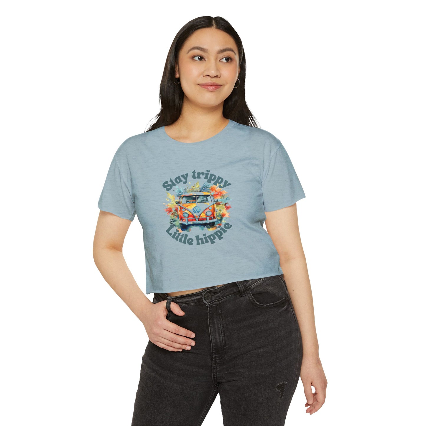 Little Hippie Vibes Women's Festival Crop Top