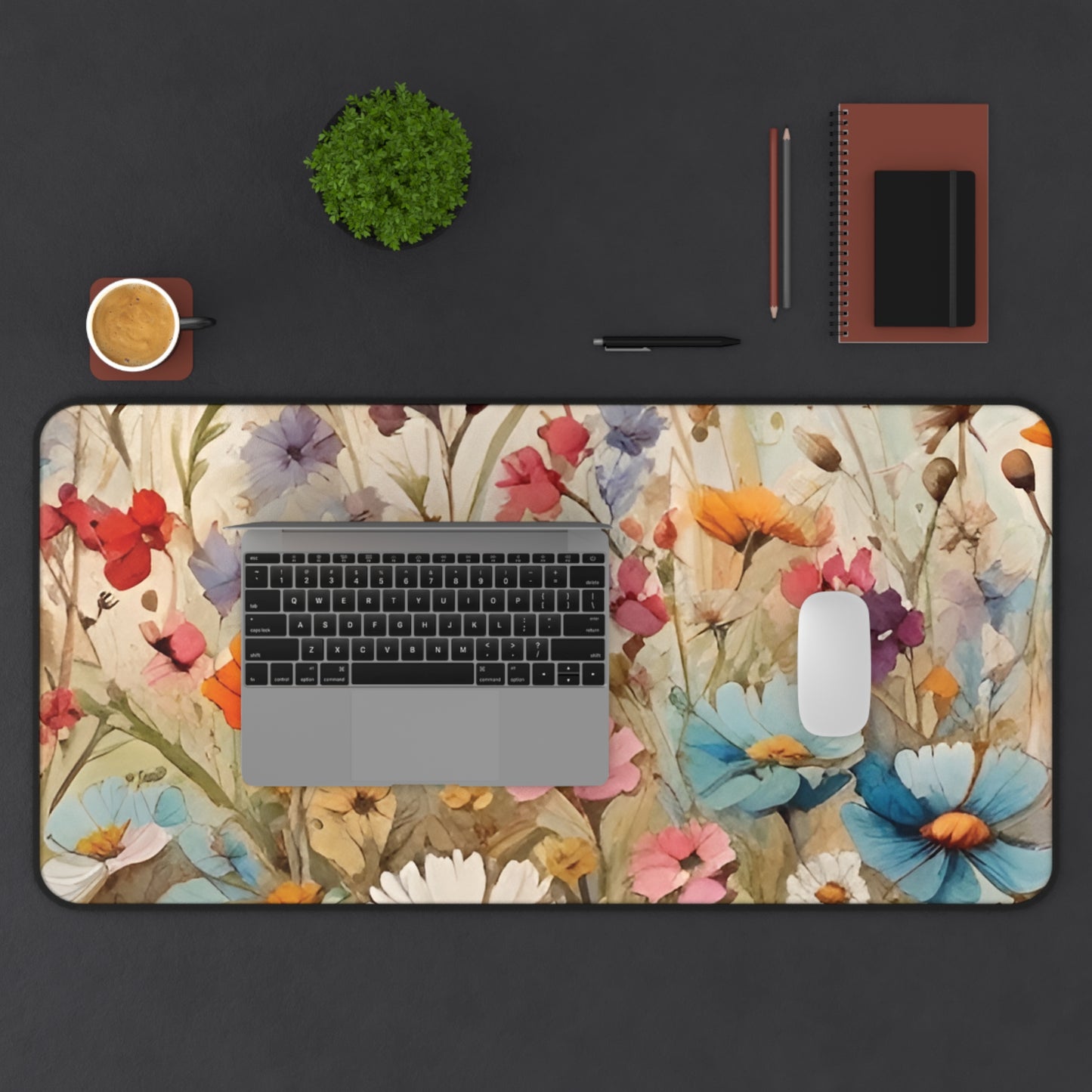 Wildflowers Desk Mat, Whimsical Aesthetic Desk Protector, Nature themed Desk Mat, Aesthetic Desk Mat, Large Desk Mat