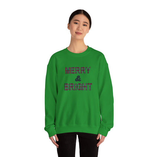 Merry & Bright Christmas Plaid Unisex Heavy Blend™ Crewneck Sweatshirt
