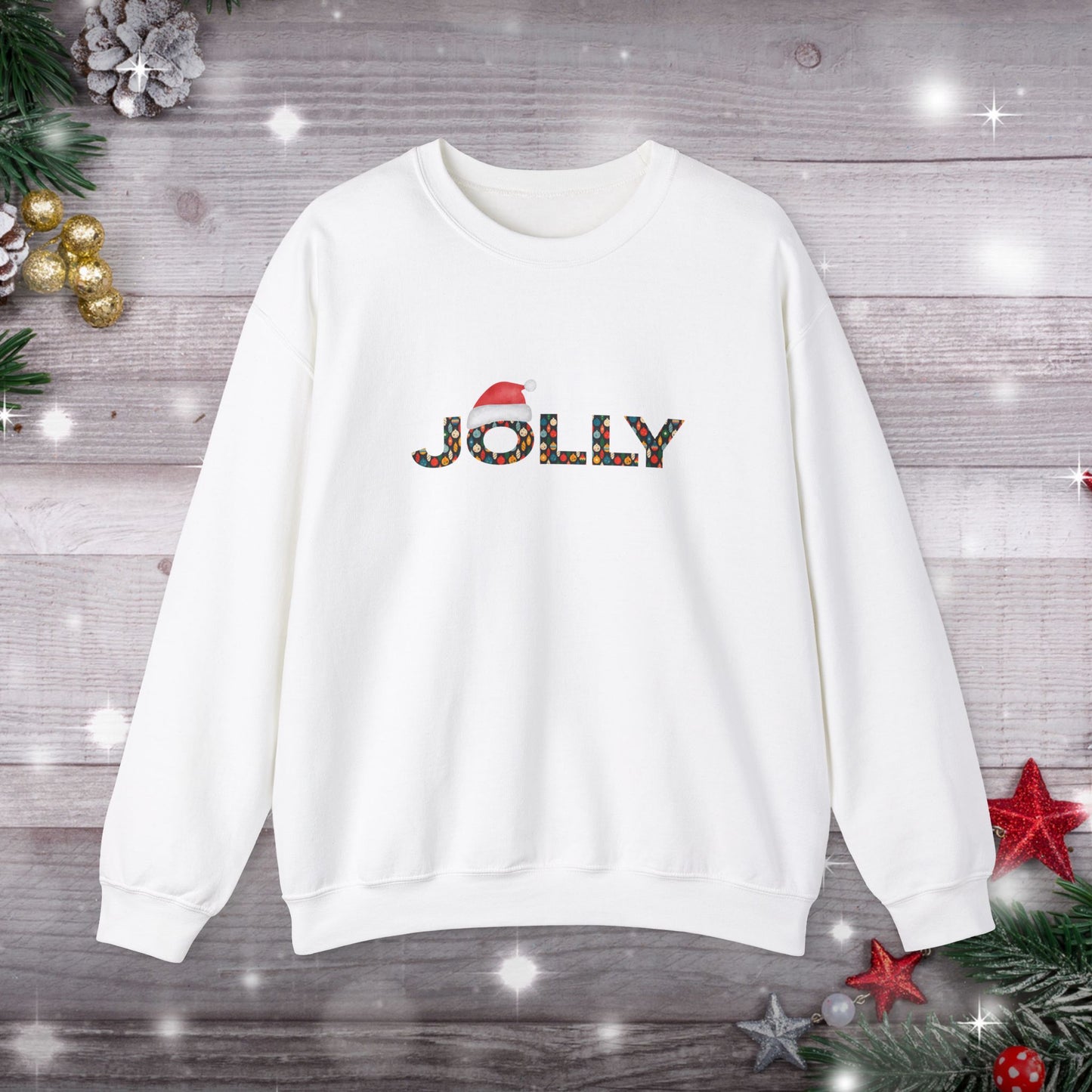 Jolly Christmas Ornaments Unisex Heavy Blend™ Crewneck Sweatshirt