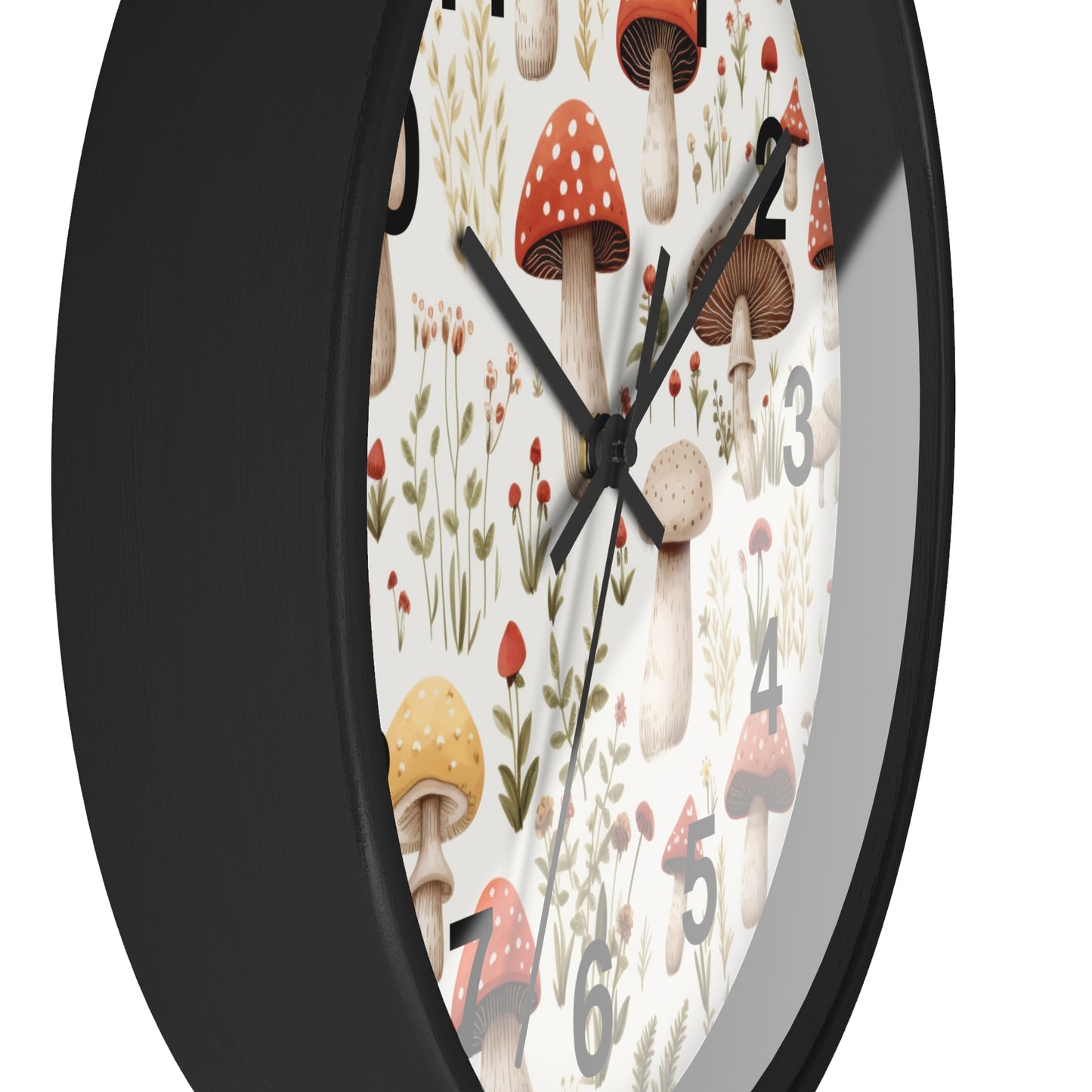 Mushroom and Meadow Wall Clock