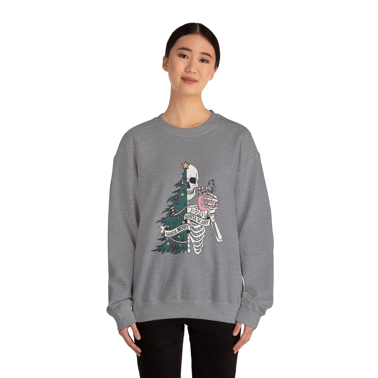 Sorta Merry Sorta Scary Christmas Unisex Heavy Blend™ Crewneck Sweatshirt