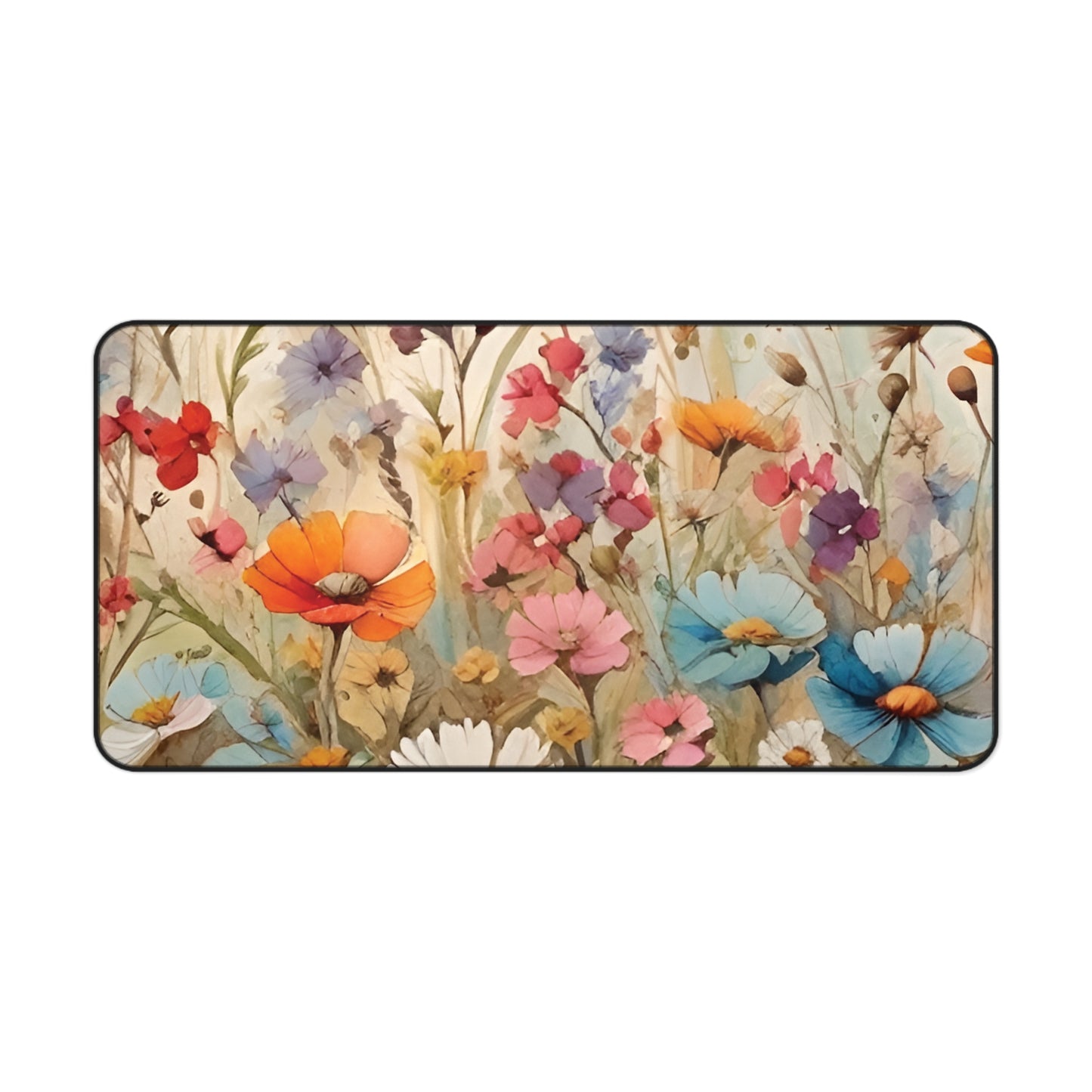 Wildflowers Desk Mat, Whimsical Aesthetic Desk Protector, Nature themed Desk Mat, Aesthetic Desk Mat, Large Desk Mat