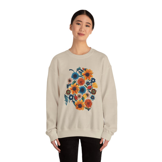 Bohemian Fall Floral Unisex Heavy Blend™ Crewneck Sweatshirt