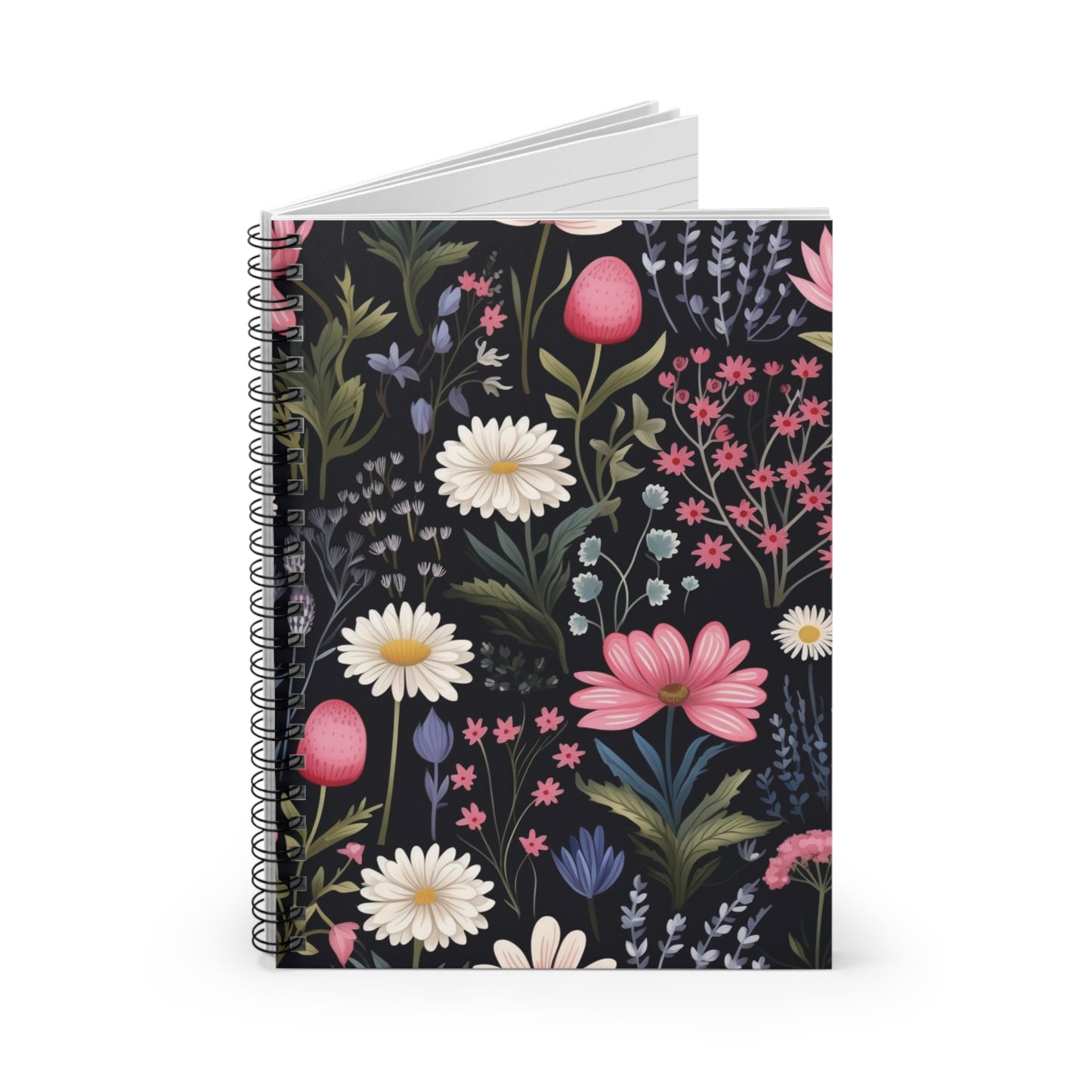 Midnight Wildflowers Spiral Notebook - Ruled Line