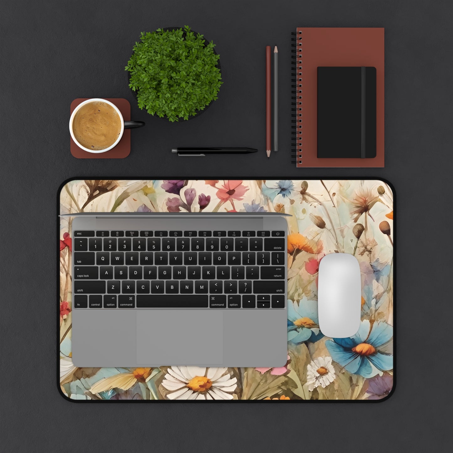Wildflowers Desk Mat, Whimsical Aesthetic Desk Protector, Nature themed Desk Mat, Aesthetic Desk Mat, Large Desk Mat