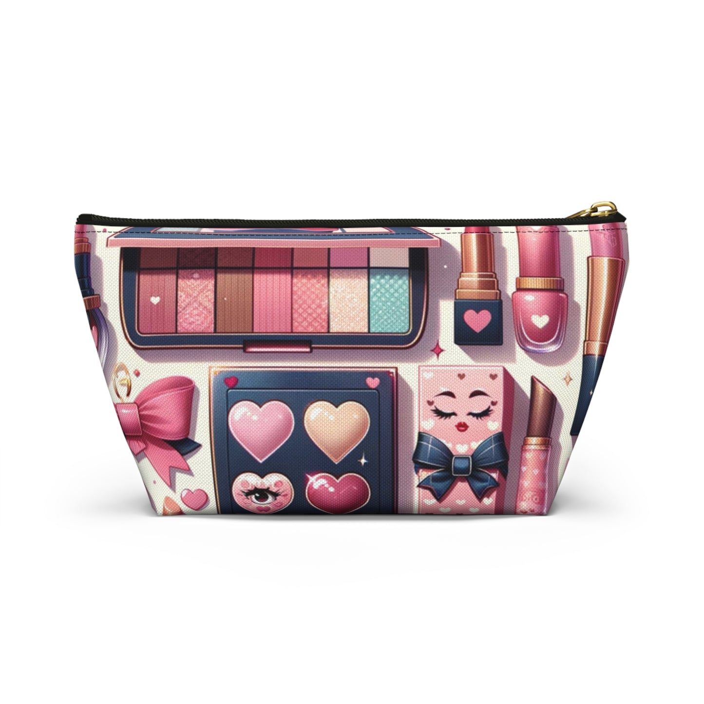 Coquette Glamour Collection Beauty Accessory T-Bottom Pouch Feminine Style Makeup Essentials Lipstick Palette Coquette Beauty Makeup Kit