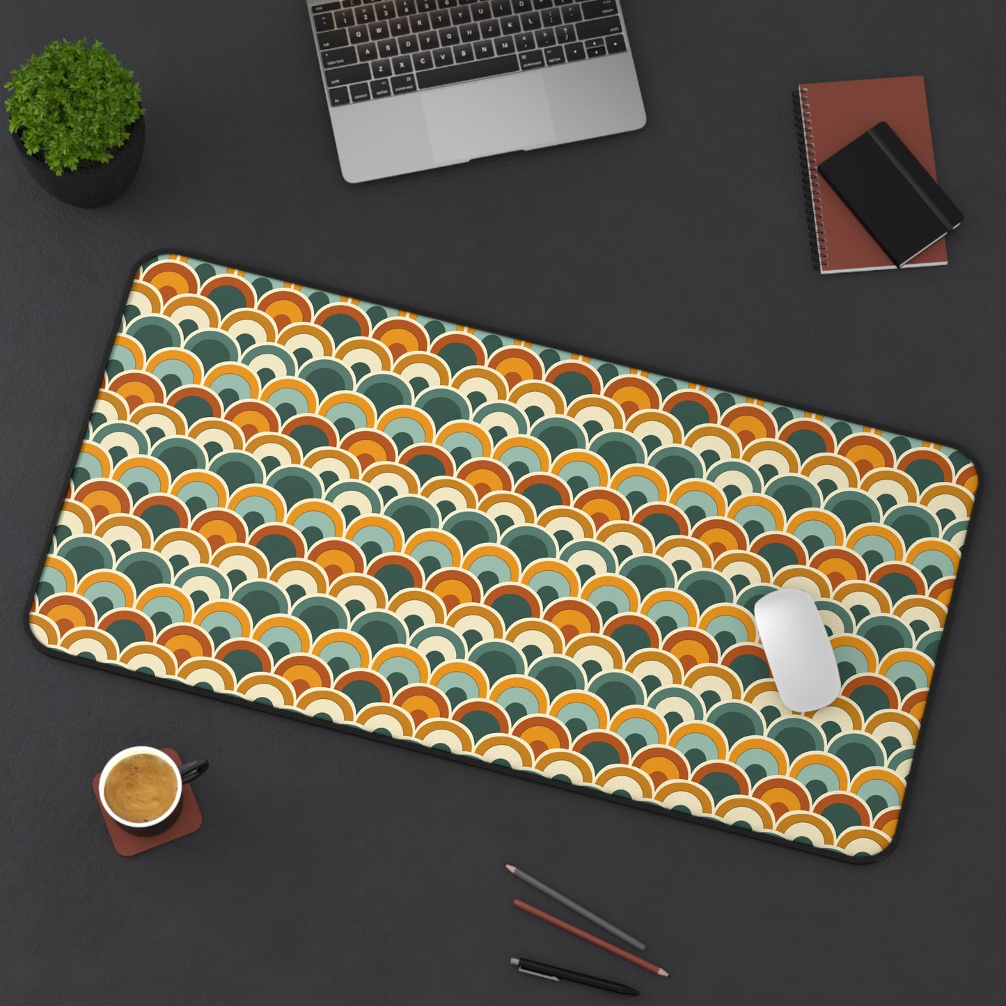 Earthy Overlapping Arches Desk Mat