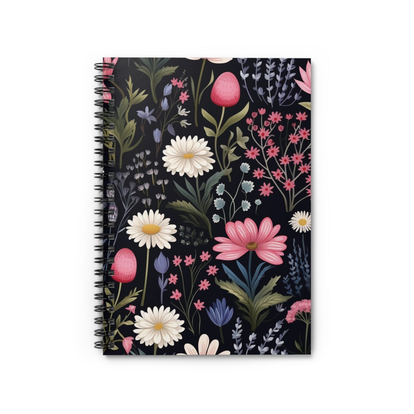 Midnight Wildflowers Spiral Notebook - Ruled Line