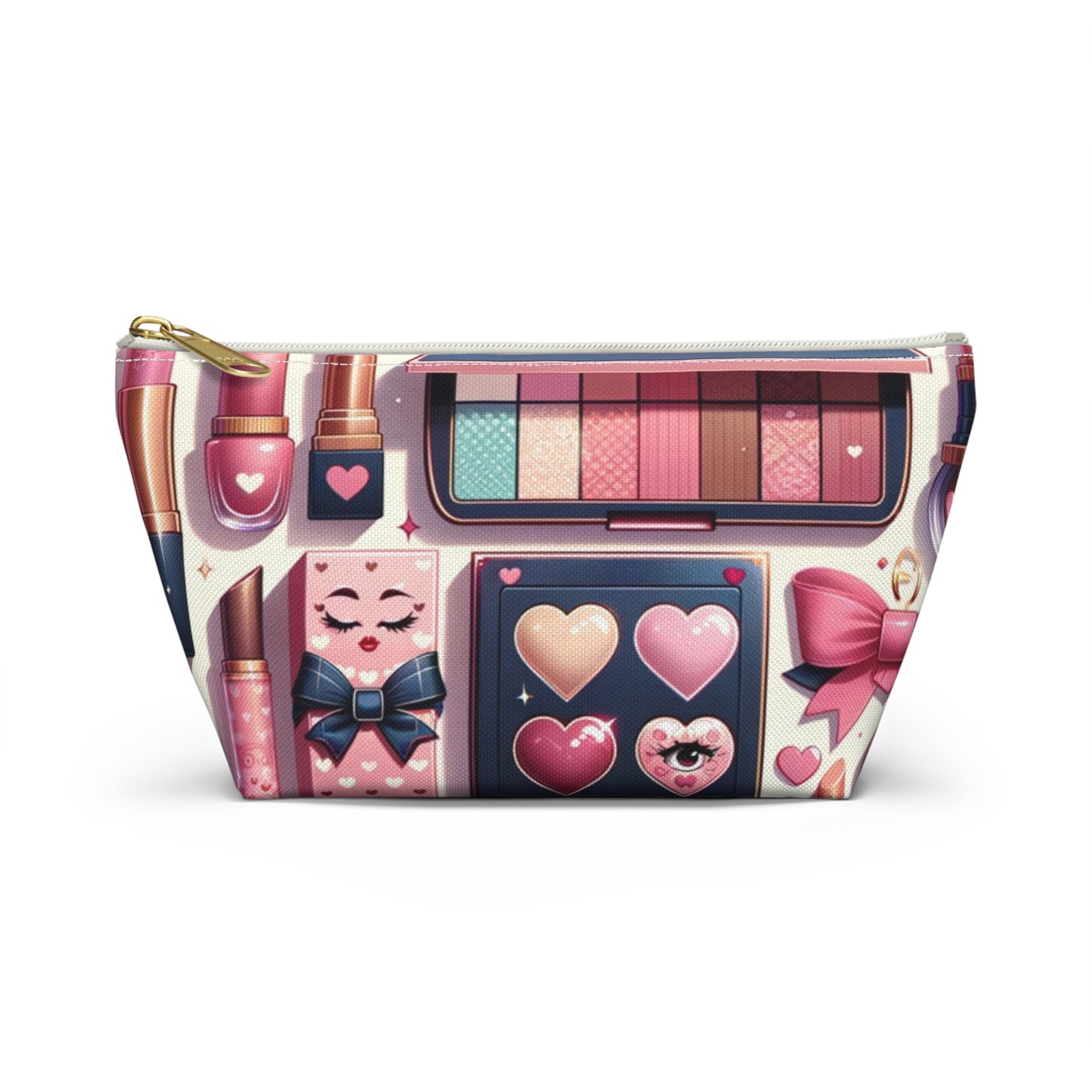Coquette Glamour Collection Beauty Accessory T-Bottom Pouch Feminine Style Makeup Essentials Lipstick Palette Coquette Beauty Makeup Kit