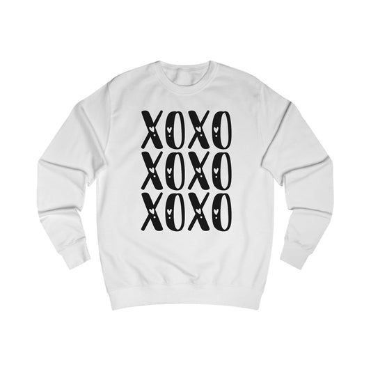 Retro XOXO Black Letters Unisex Sweatshirt - Love Hugs Kisses, Hugs and Kisses, Valentine's Day Gift, Casual Winter Pullover, Cozy Lounge