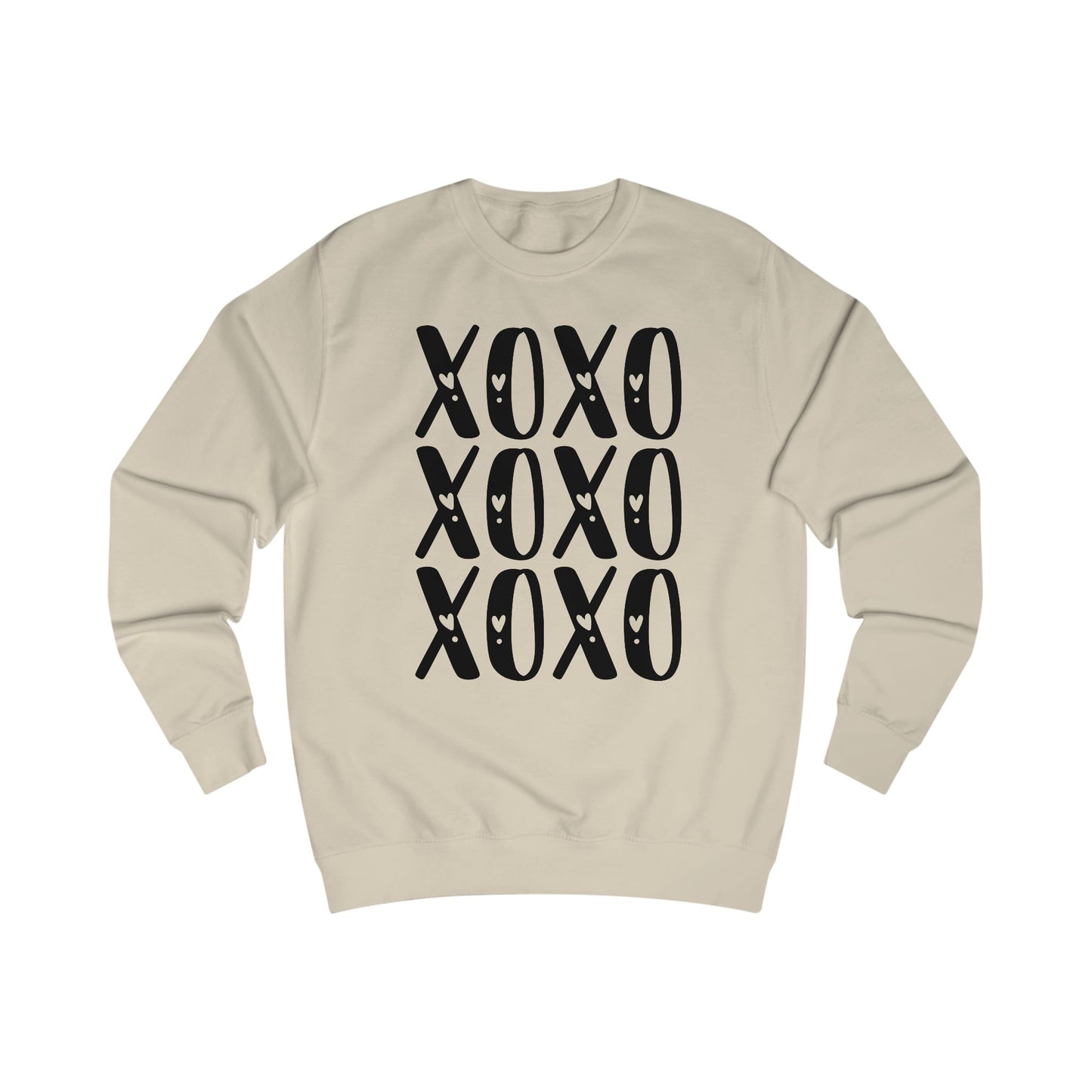 Retro XOXO Black Letters Unisex Sweatshirt - Love Hugs Kisses, Hugs and Kisses, Valentine's Day Gift, Casual Winter Pullover, Cozy Lounge