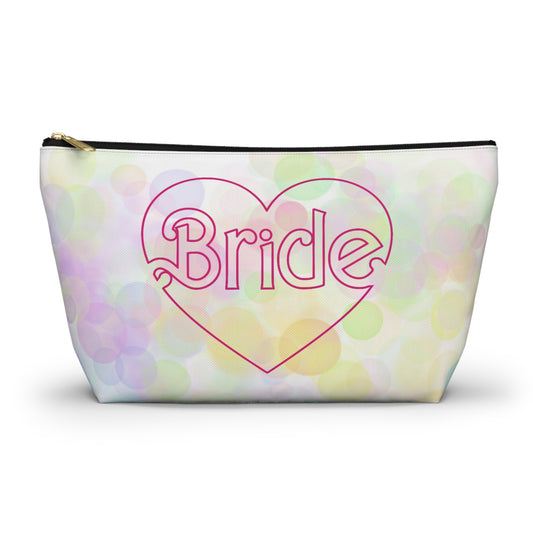 Brides Bokeh Heart Accessory Pouch w T-bottom